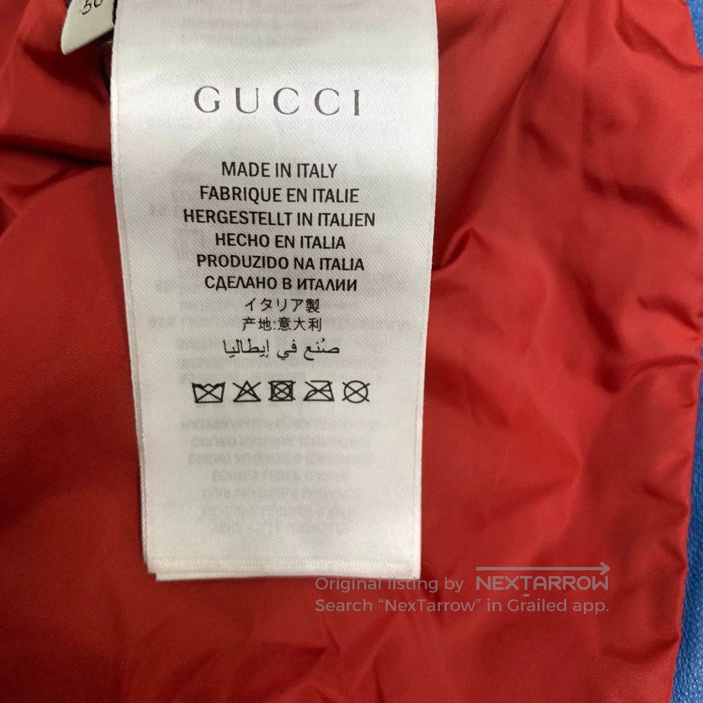 Gucci blue leather logo bomber jacket from gucci. Size US L / EU 52-54 / 3 - 7 Thumbnail