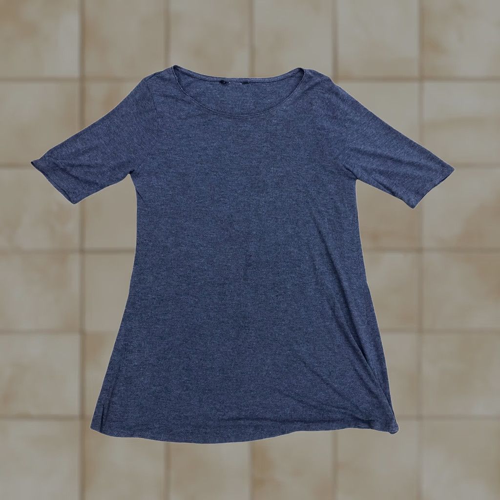 Ellen Tracy ELLEN TRACY Blouse Shirt Women Large Grey 3/4 Sleeve Scoop Neck Size L / US 10 / IT 46 - 1 Thumbnail