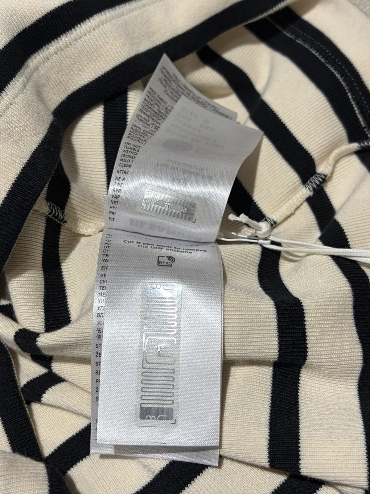 Jil Sander NWT Stripe Crew Neck Long Sleeve - BLACK/BEIGE, M Size M / US 6-8 / IT 42-44 - 7 Thumbnail