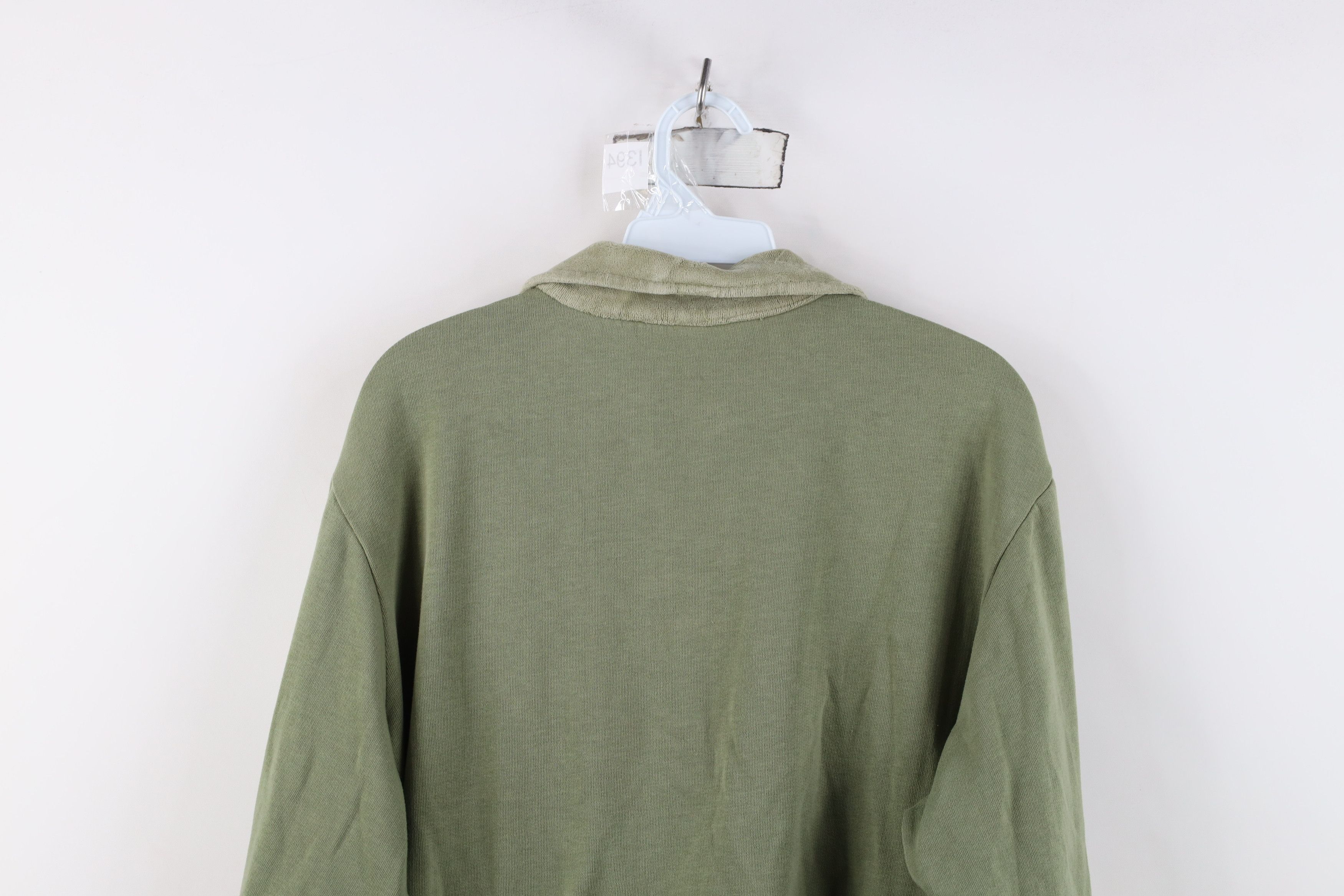 Vintage Vintage 90s Streetwear Collar Collared Sweatshirt Green Size XXL / US 16-18 / IT 52-54 - 11 Thumbnail