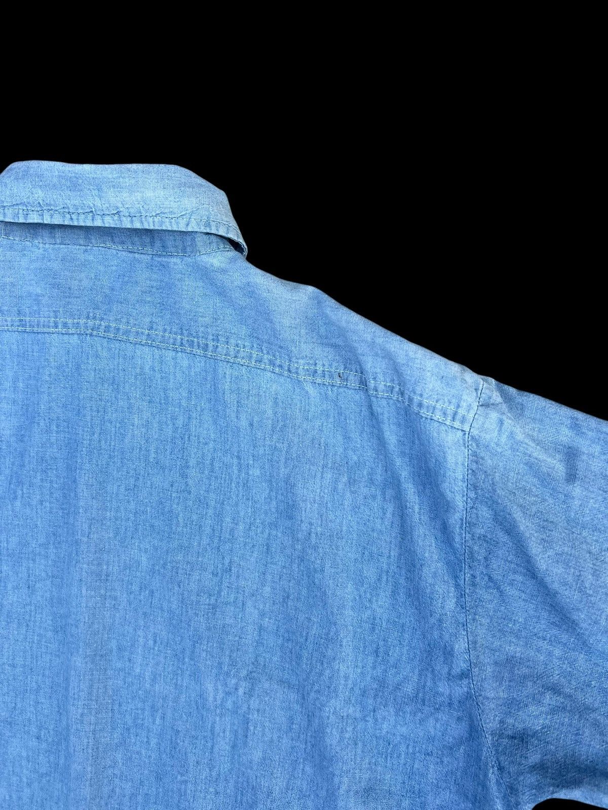 FiveBrother Vintage 60s 70s Five Brother Sun Fade Muddy Chambray Shirt Size US L / EU 52-54 / 3 - 16 Thumbnail