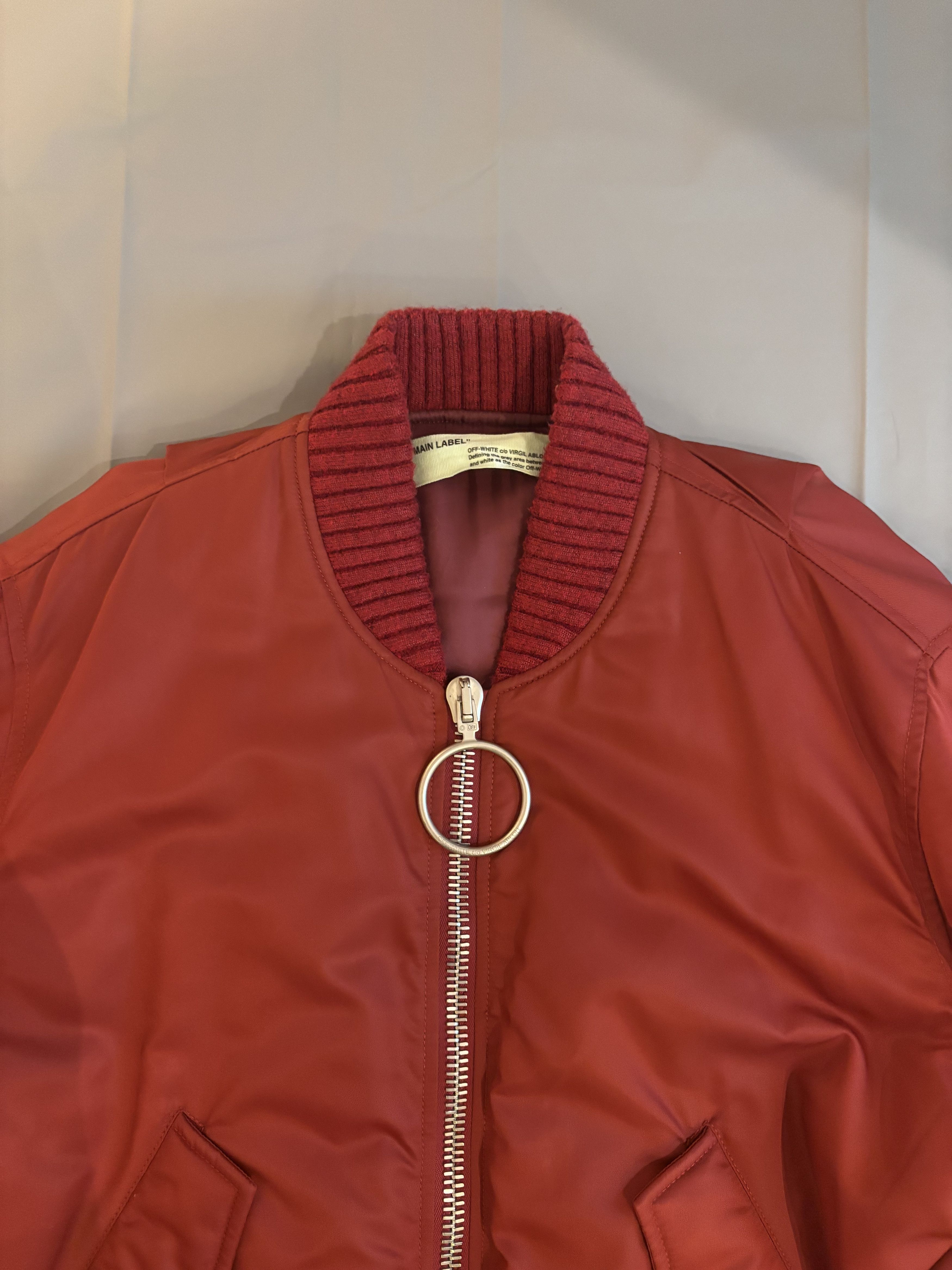 Off-White Veste bombers en nylon bordeaux Off-White en tbe Size US L / EU 52-54 / 3 - 7 Thumbnail