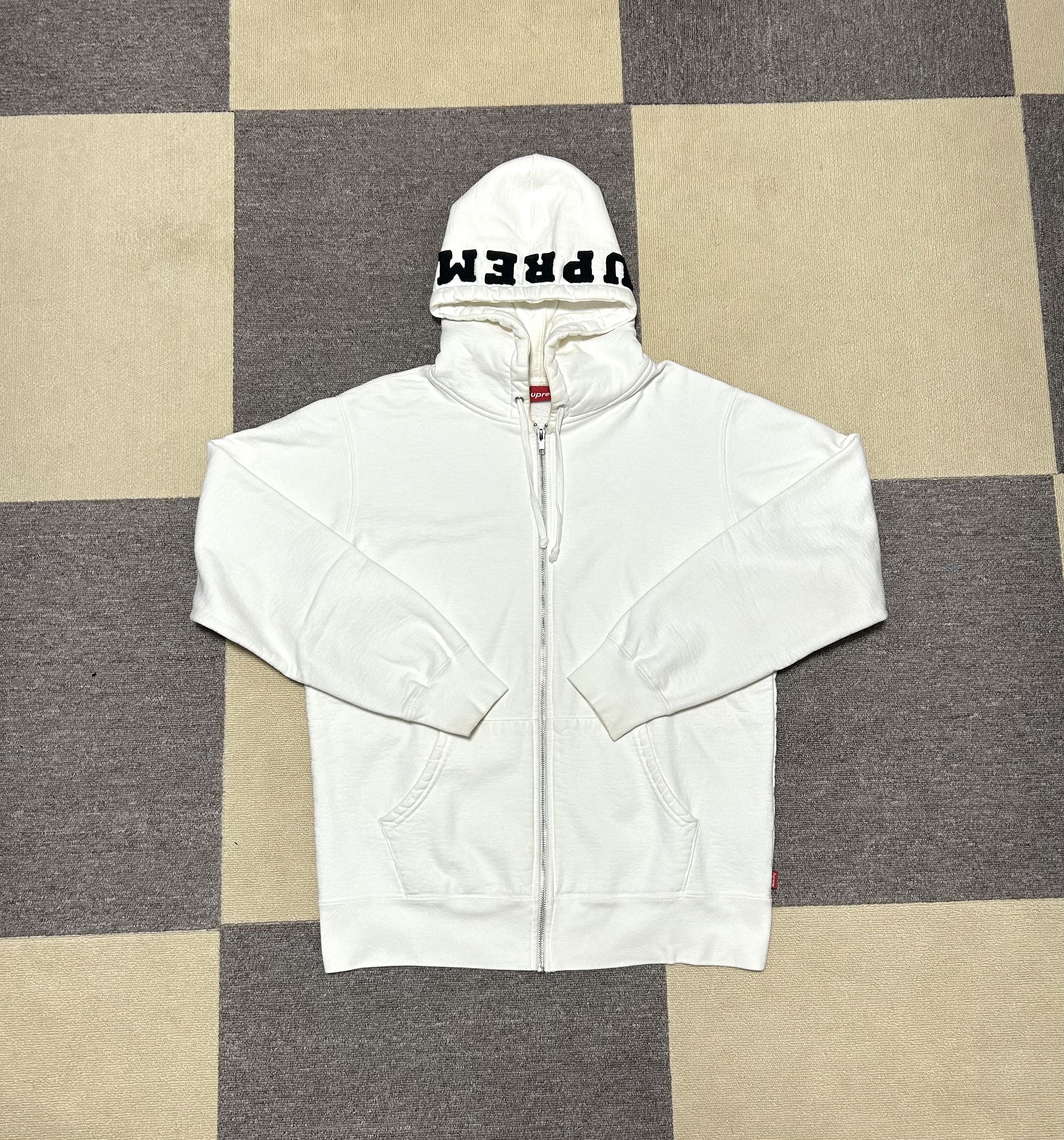 Supreme Supreme Felt hooded Logo Zip Hoodie White Size US L / EU 52-54 / 3 - 1 Thumbnail