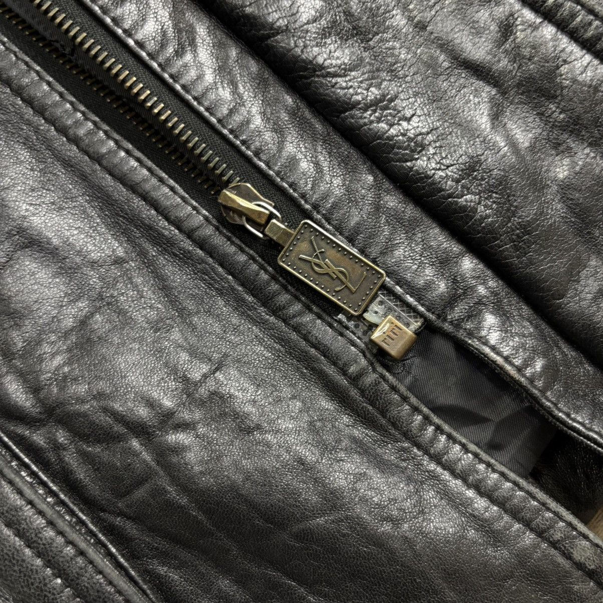 Yves Saint Laurent Vintage 90s Yves saint laurent embossed logo leather jacket Size US M / EU 48-50 / 2 - 5 Thumbnail