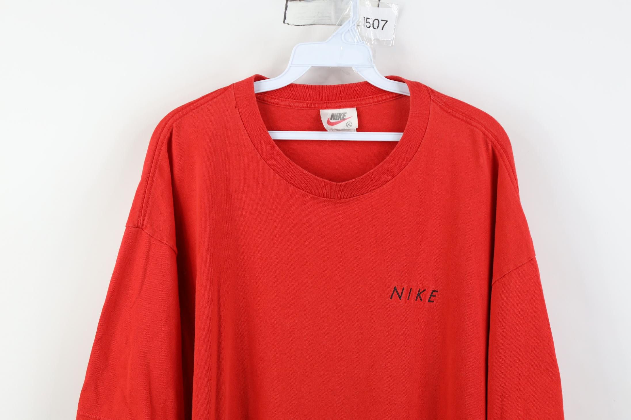 Nike Vintage 90s Nike Spell Short Sleeve T-Shirt Red Cotton USA Size US XL / EU 56 / 4 - 2 Thumbnail