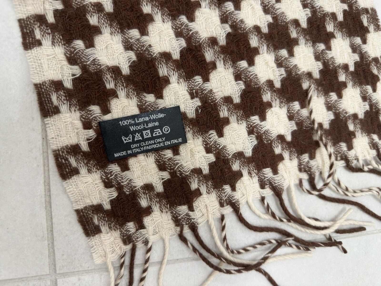 Trussardi Trussardi Wool Scarf Wraps Brown Beige 182x25 cm Size ONE SIZE - 3 Thumbnail