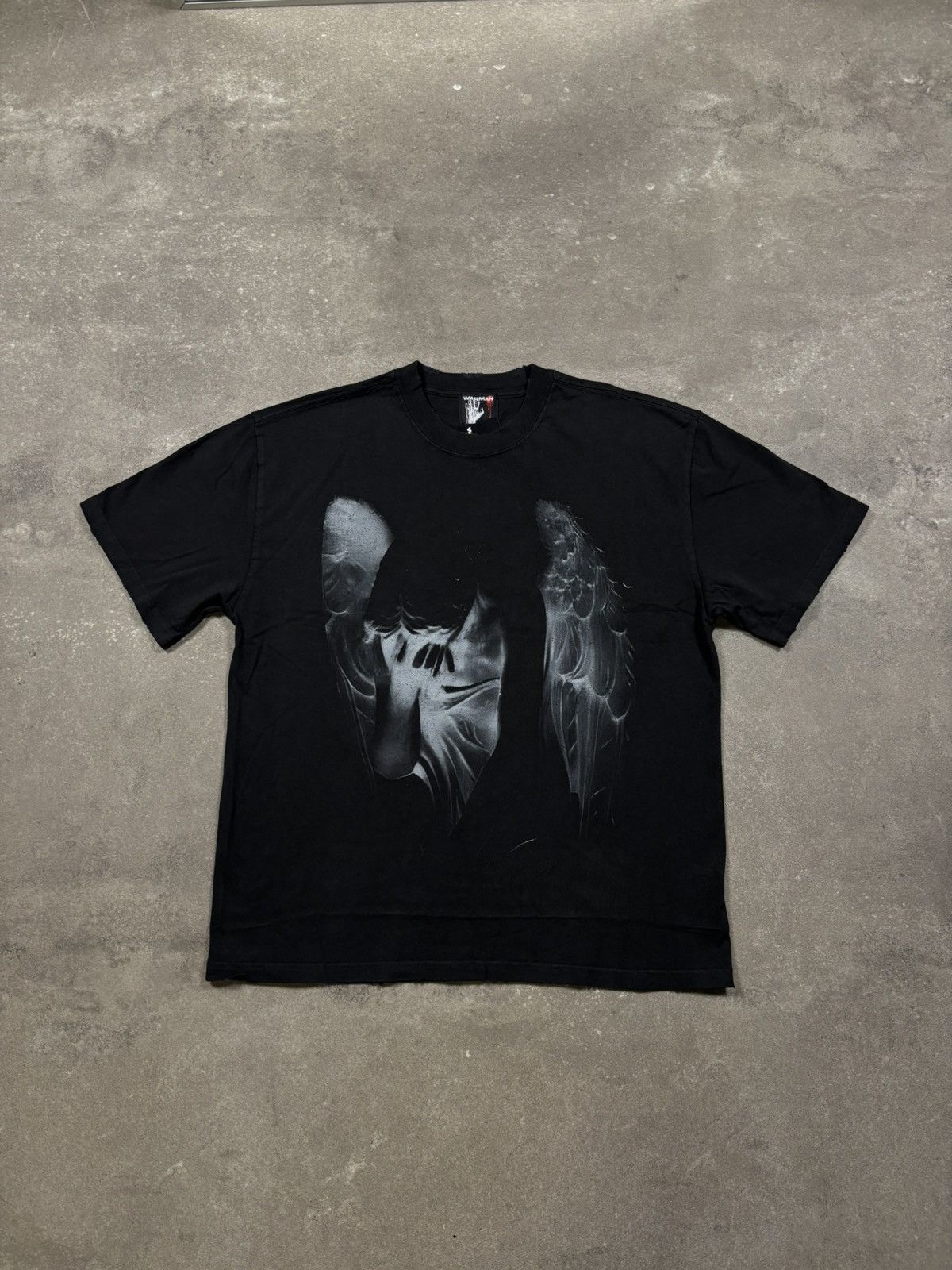Vintage WARMAN WEEPING ANGEL GRAPHIC TEE, WASHED BLACK Size US S / EU 44-46 / 1 - 1 Thumbnail