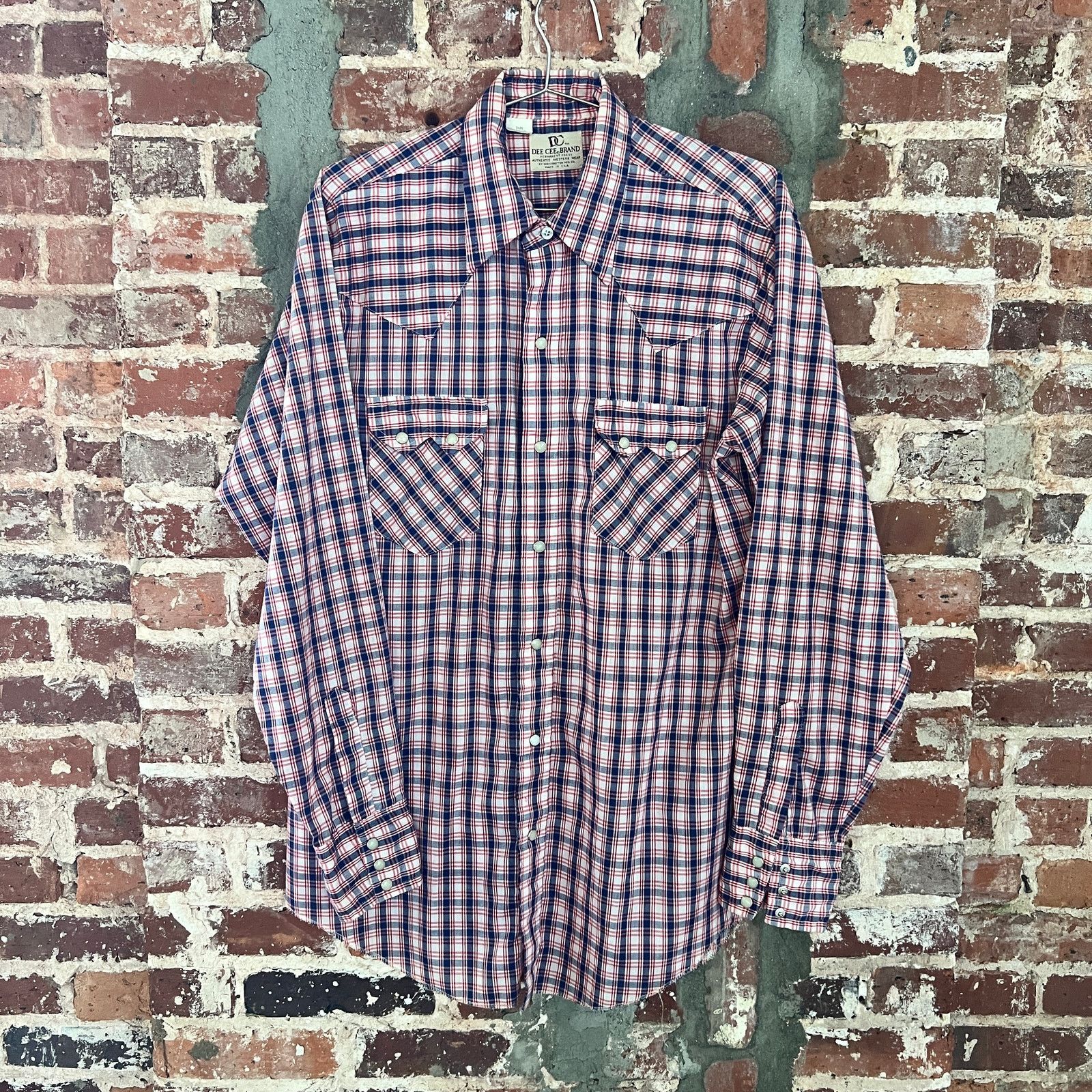 Vintage VTG Dee Cee DC USA Mens Pearl Snap LS Shirt 16 35 Size L Size US L / EU 52-54 / 3 - 4 Thumbnail