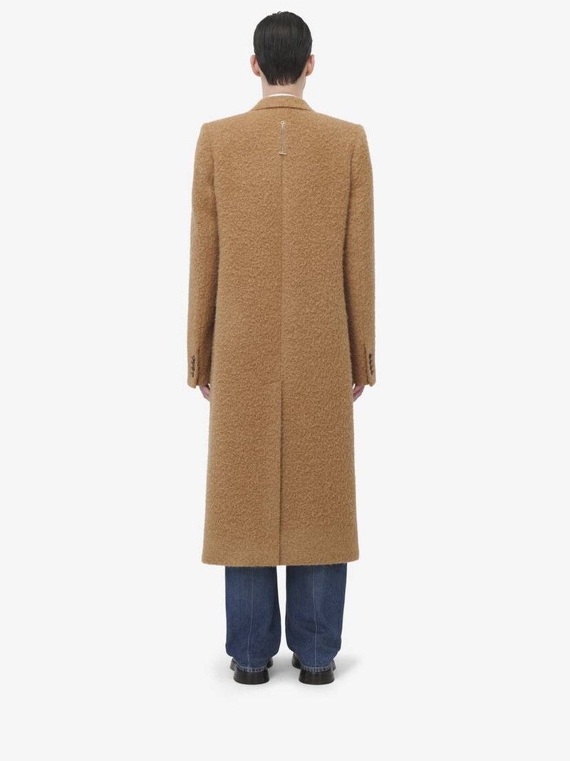 Alexander McQueen o1srvl11e0226 Wool Stacked Shoulder Boxy Coat In Camel Size US M / EU 48-50 / 2 - 4 Thumbnail
