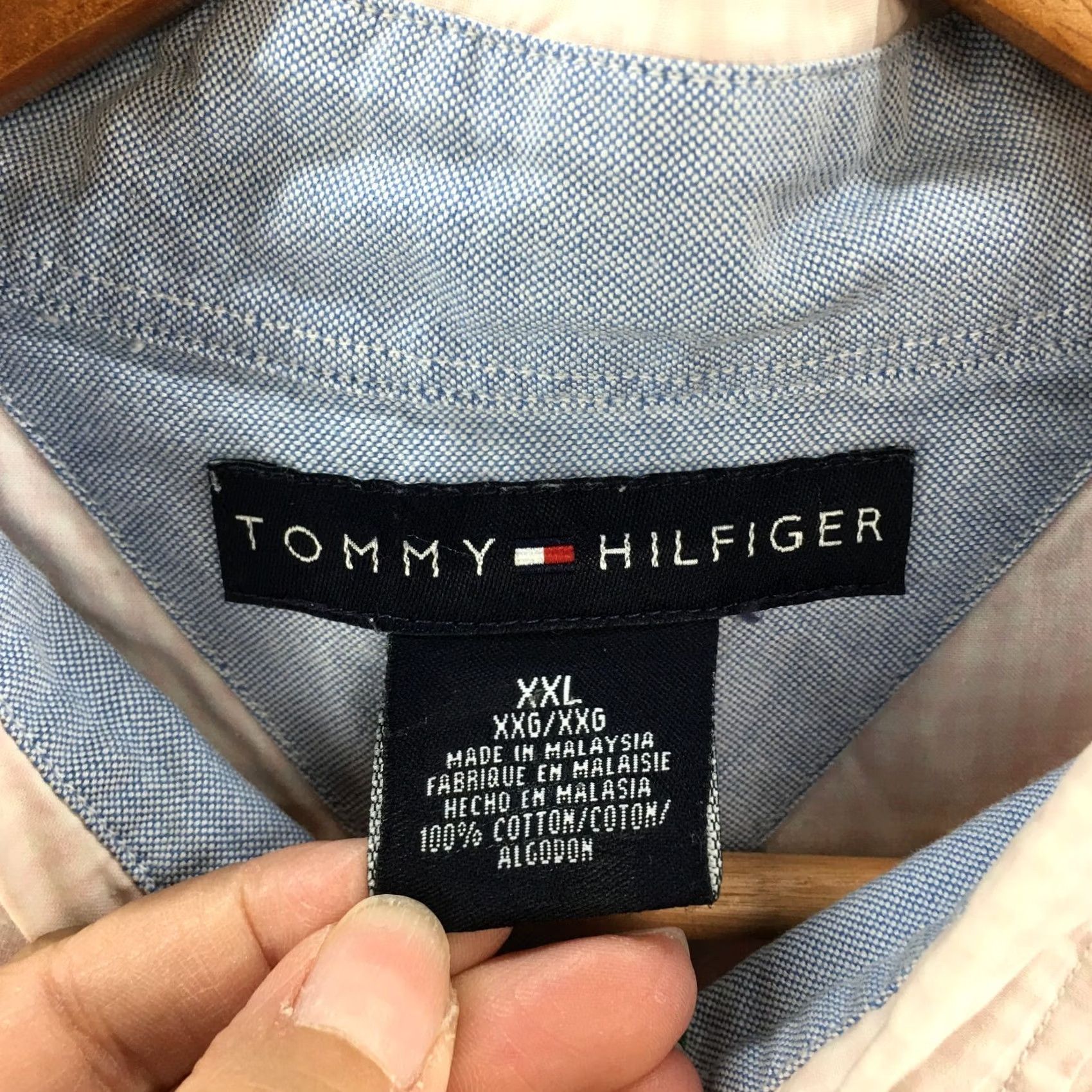 Tommy Hilfiger Tommy Hilfiger Shirt Mens Xxl Pink Cotton Long Sleeve Gingham Collar Button Down Size US XXL / EU 58 / 5 - 6 Thumbnail