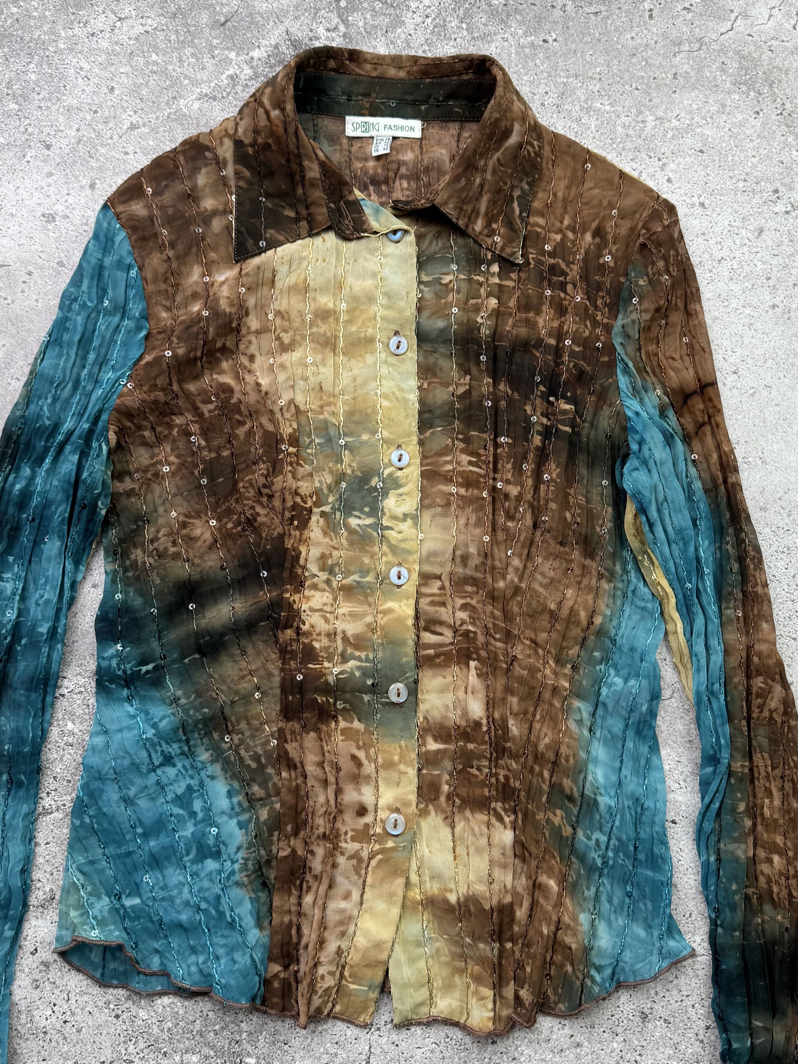 Vintage Vintage Cropped Mesh Blouse C396(V439)(E8) Size M / US 6-8 / IT 42-44 - 4 Thumbnail