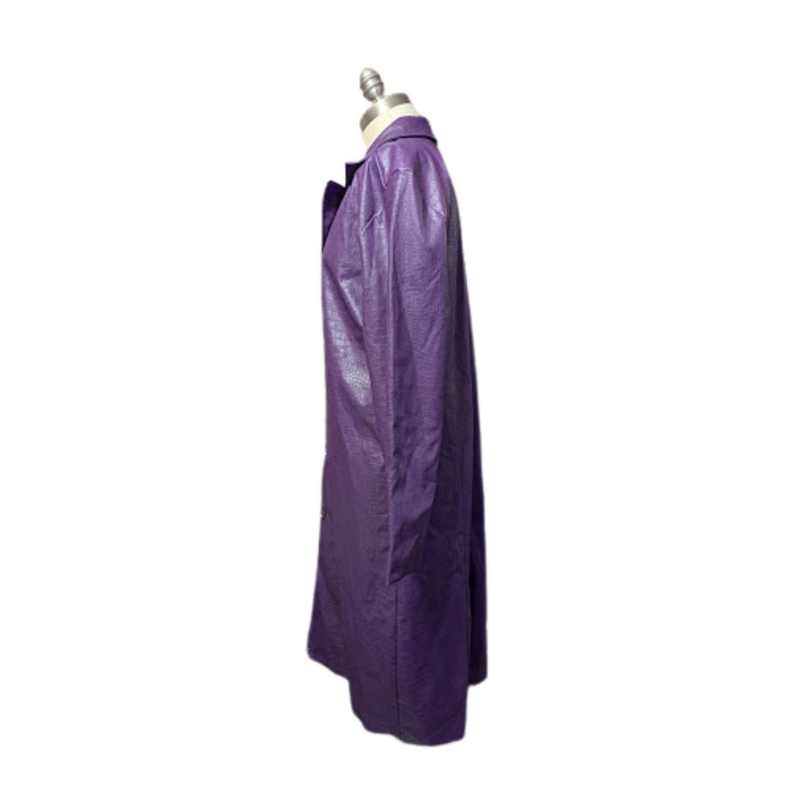 Unknown London Suicide Squad Joker Purple Faux Leather Coat Men's L USED Size US L / EU 52-54 / 3 - 3 Thumbnail