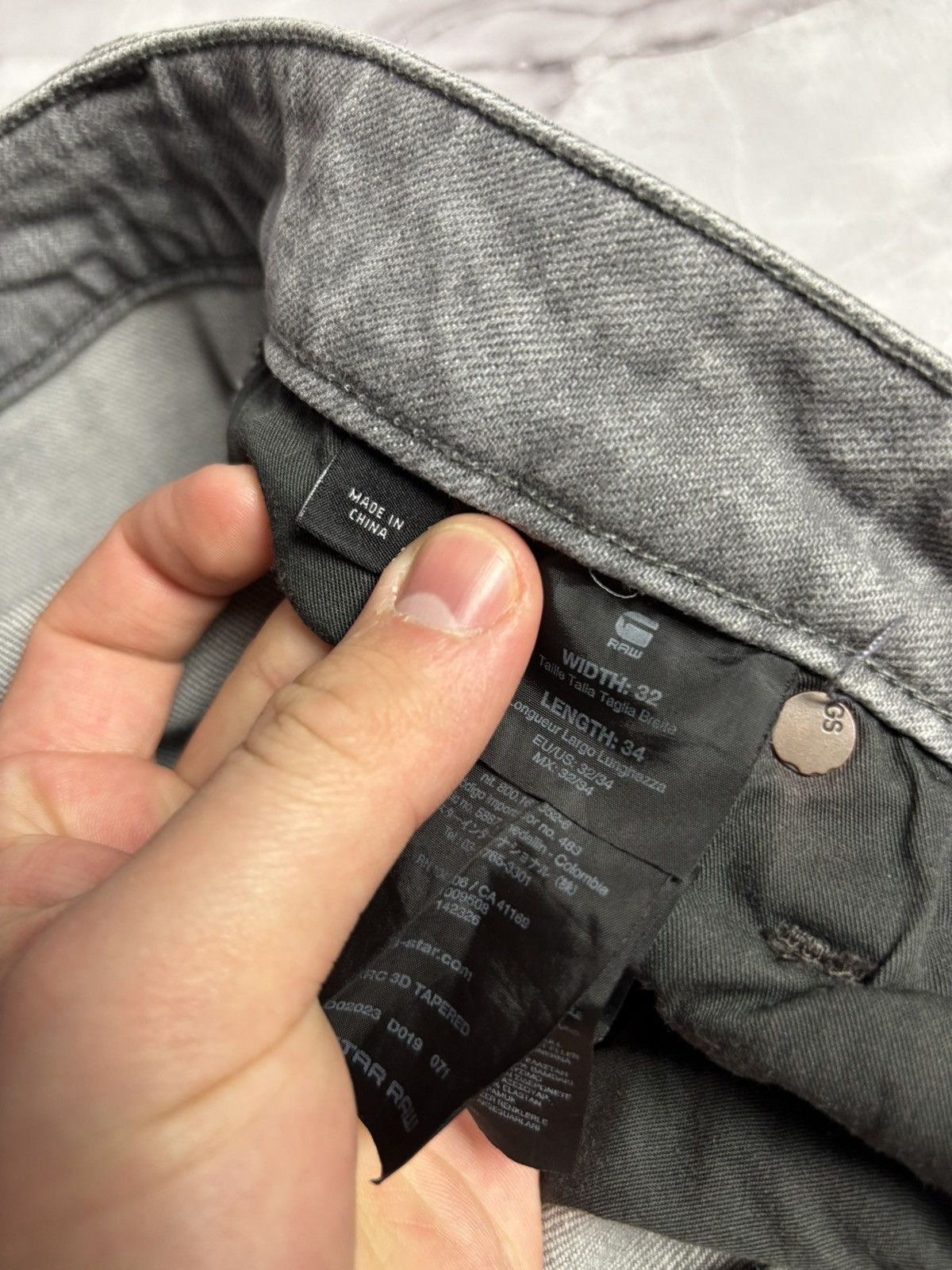 Designer × G-Star G Star Raw ARC 3D Tapered Jeans Denim Grey Mens 32 x 34 Size US 32 / EU 48 - 14 Thumbnail