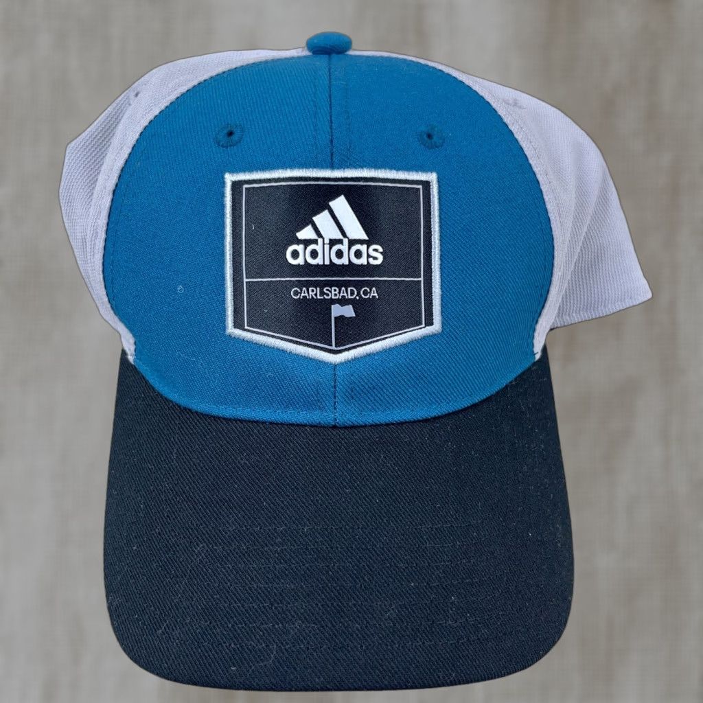 Adidas Adidas Hat Baseball Cap Mens Blue Adjustable Twill Patch Carlsbad CA Golf Baseball Cap Sports Logo Outdoor Retro Mens Size ONE SIZE - 1 Thumbnail