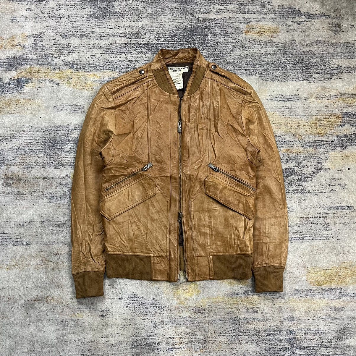 Katharine Hamnett London Vintage Kathrine Hamnett Blouson bomber leather jacket Size US M / EU 48-50 / 2 - 6 Thumbnail
