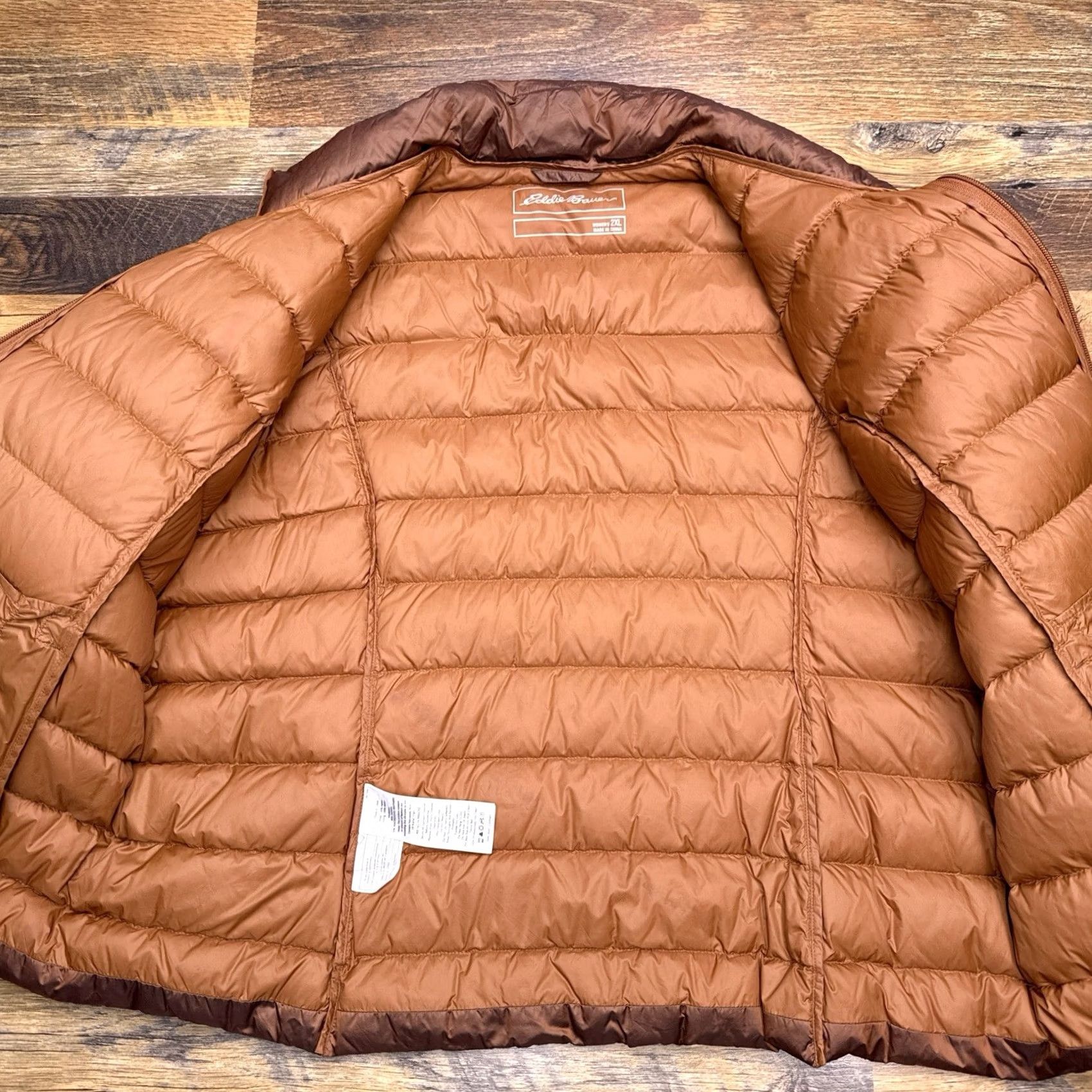 Eddie Bauer Eddie Bauer Puffer Jacket Womens 2XL Brown EB650 Nylon Softshell Down Zip Long Sleeve Coat Jacket Size XXL / US 16-18 / IT 52-54 - 4 Thumbnail