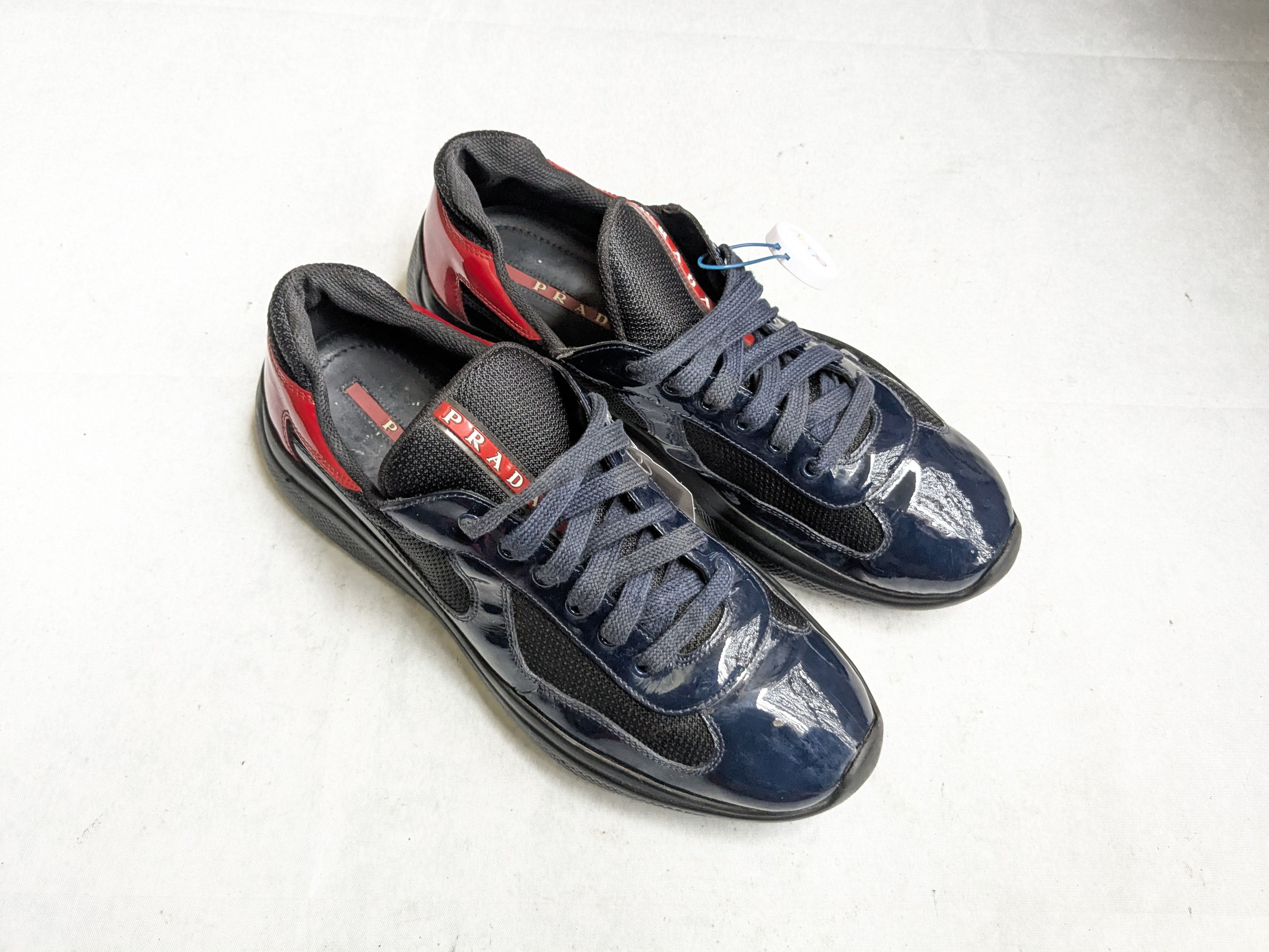 Prada Prada America's Cup Sneakers Navy Blue Patent Leather 9.5 Size US 9.5 / EU 42-43 - 4 Thumbnail