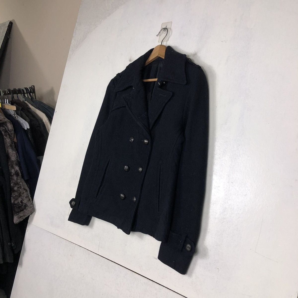 Hysteric Glamour 📌CROPPED WOOL BIKER JACKET BOYCOTT DOUBLE COLLAR Size US M / EU 48-50 / 2 - 3 Thumbnail