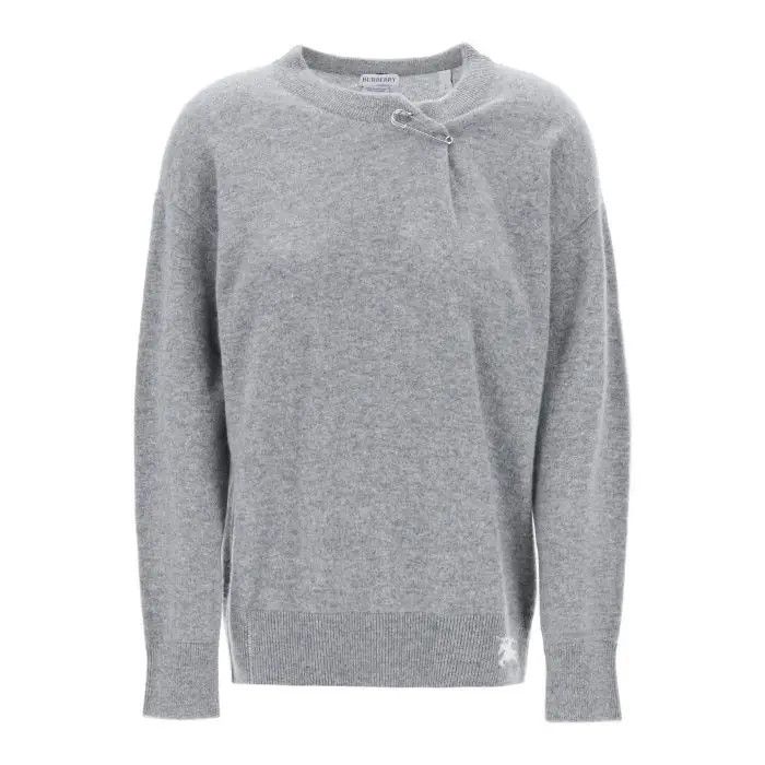 image of Burberry O1S22I1N0424 Oversized Cashmere In Grey, Women's (Size Small)