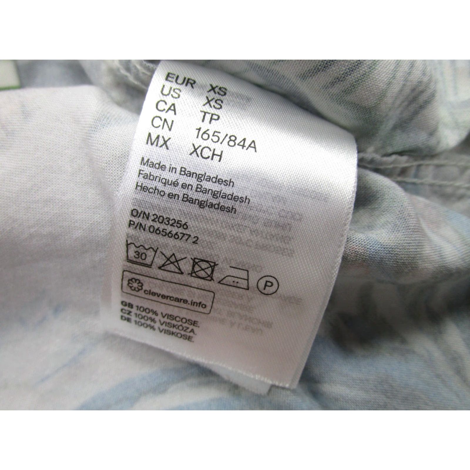 H&M H&M Shirt Mens XS White Palm Print Tropical Jungle Short Sleeve Button Front Size US XS / EU 42 / 0 - 7 Thumbnail