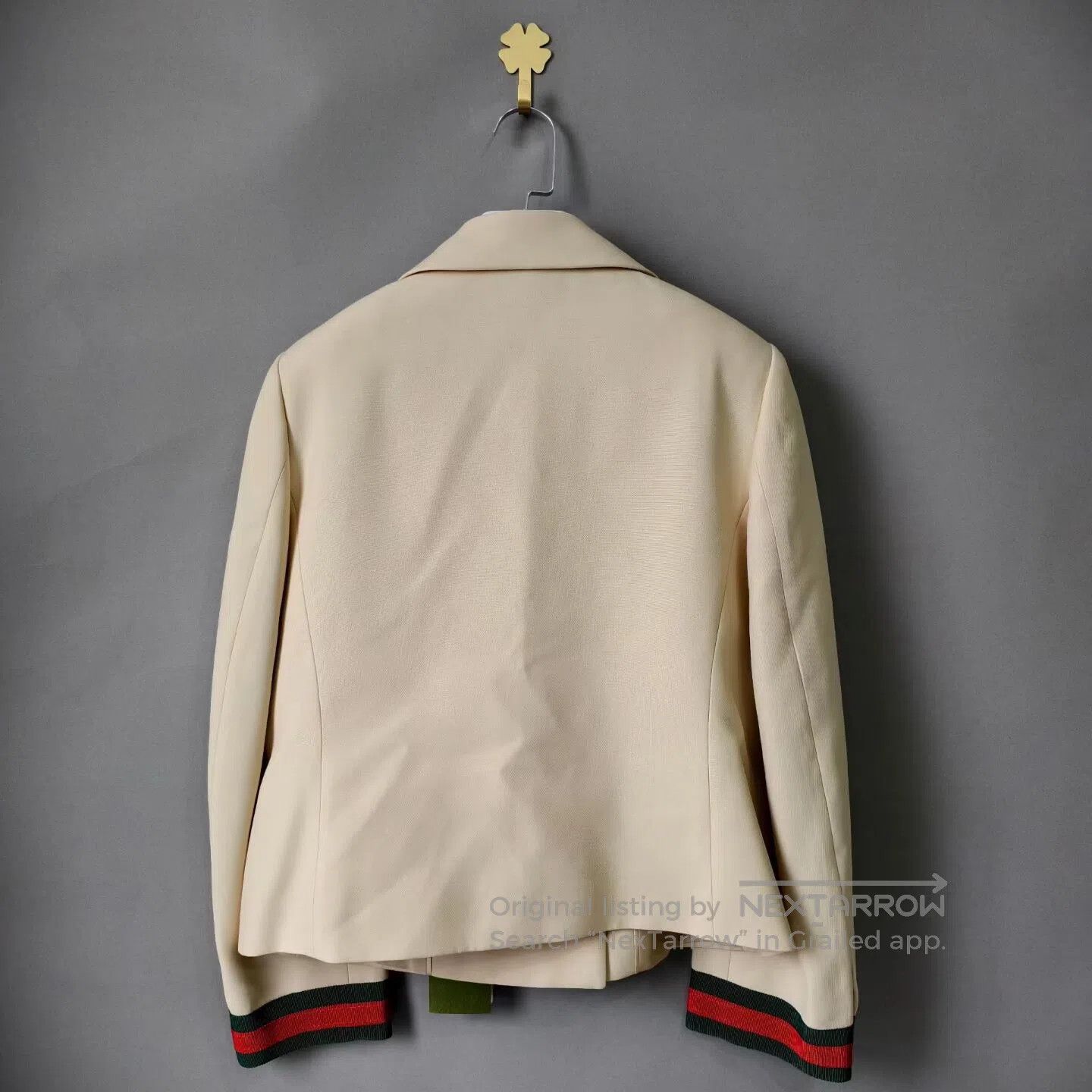 Gucci Guicci Beige Color-Block Stripe Webbing Double-Breasted Bl Size S / US 4 / IT 40 - 2 Thumbnail