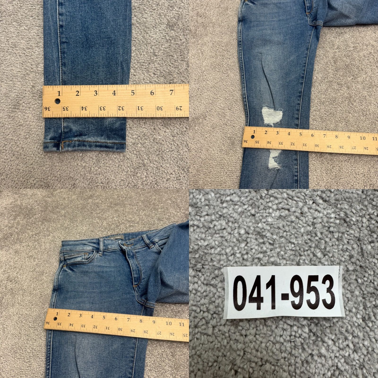 DL1961 DL1961 Emma Low Rise Skinny Hightower Distressed Denim Jeans Womens 25 Stretch Blue 5-Pocket Design Jeans Womens Boys Girls Mens Size 28" / US 6 / IT 42 - 10 Thumbnail
