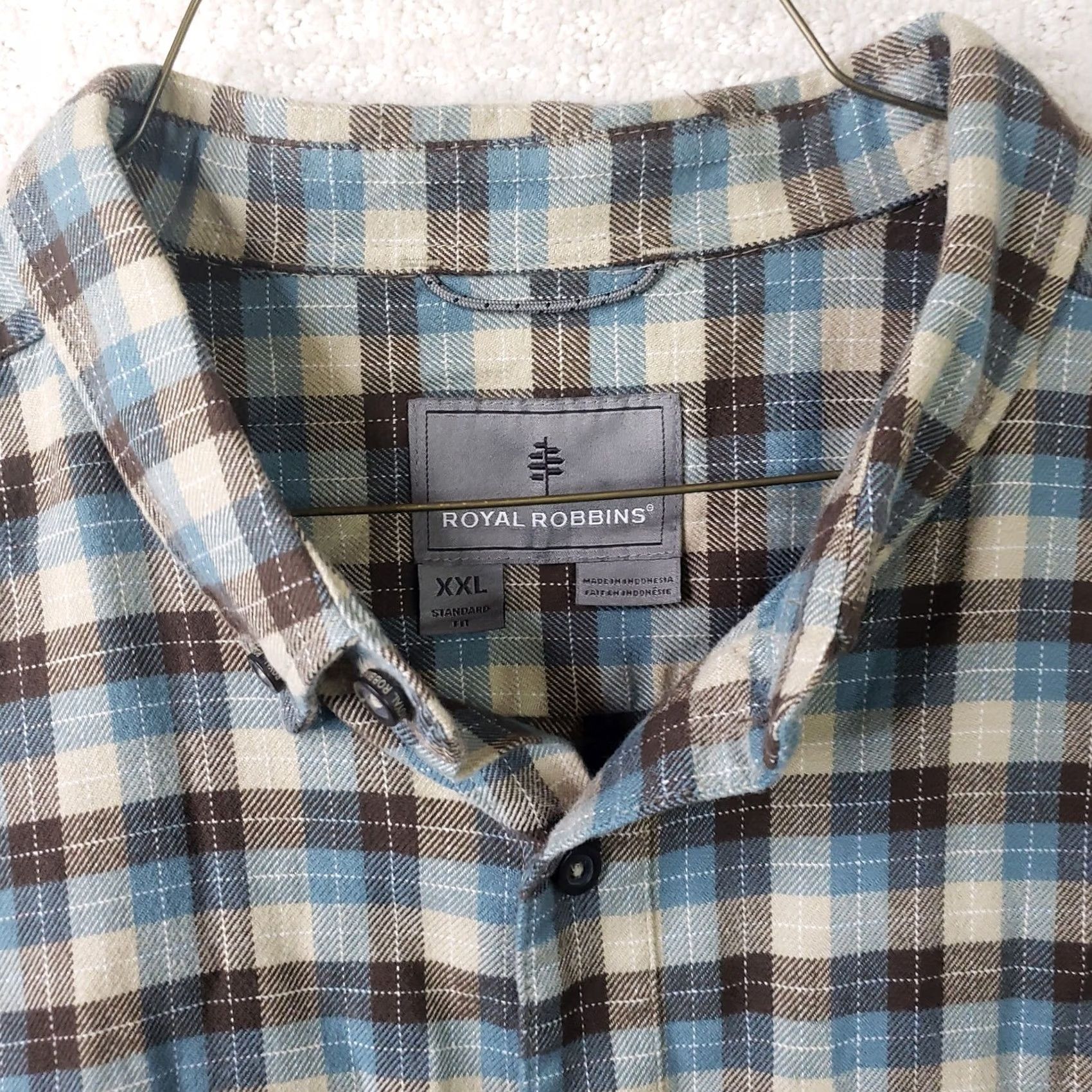 Royal Robbins Royal Robbins Flannel Shirt Mens XXL Blue Green Plaid Button Up Long Sleeve Classic Outdoor Designer Size US XXL / EU 58 / 5 - 5 Thumbnail