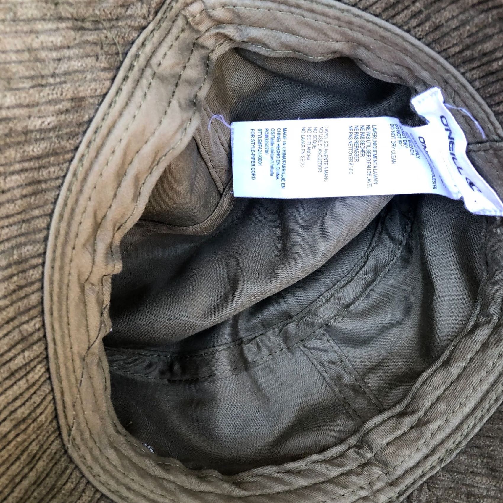 O'Neill O'Neill Corduroy Bucket Hat Men One Size Green Cap Packable Size ONE SIZE - 5 Thumbnail