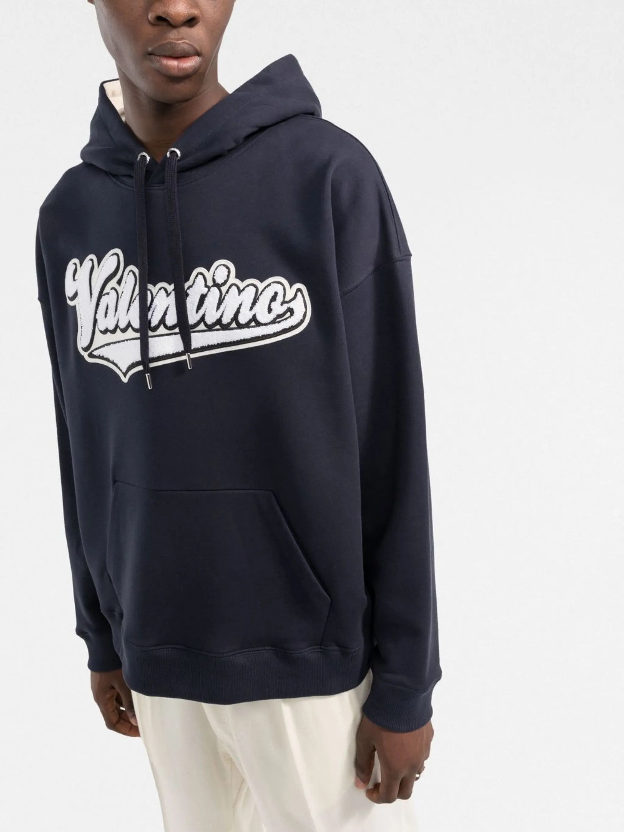 Valentino o1y0525 Logo Hoodie in Midnight Blue Size US XS / EU 42 / 0 - 2 Thumbnail