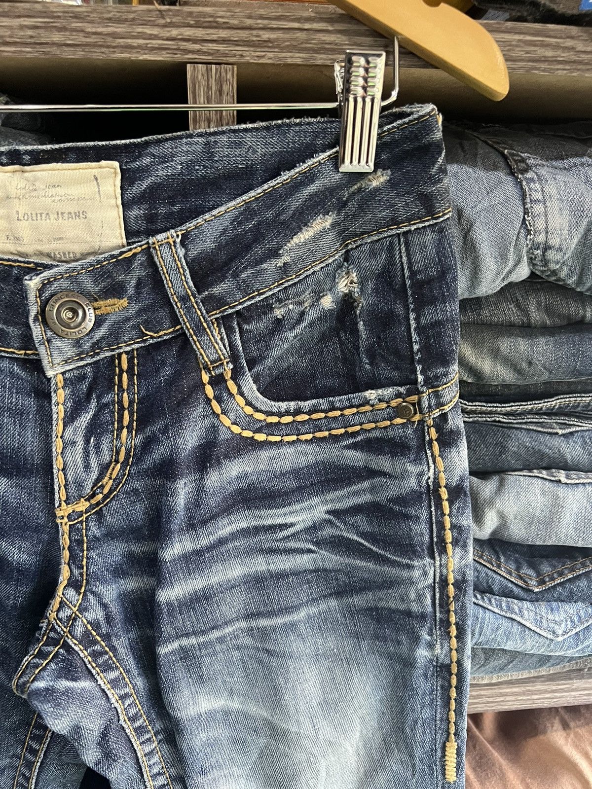 Other 🔥Rare Lolita Jeans Flared Distressed Denim Size 29" - 8 Thumbnail