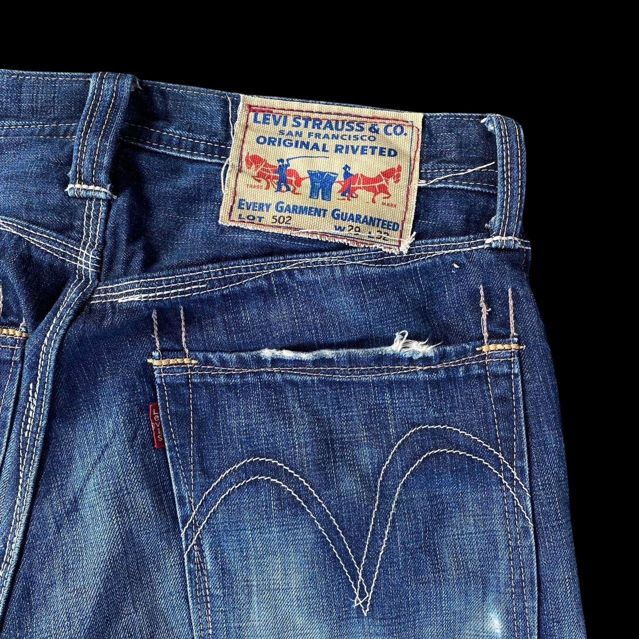 Levi's VINTAGE LEVIS DENIM LOT 502 RIVETTED DISTRESSED BLUEWASH Size US 29 - 5 Thumbnail