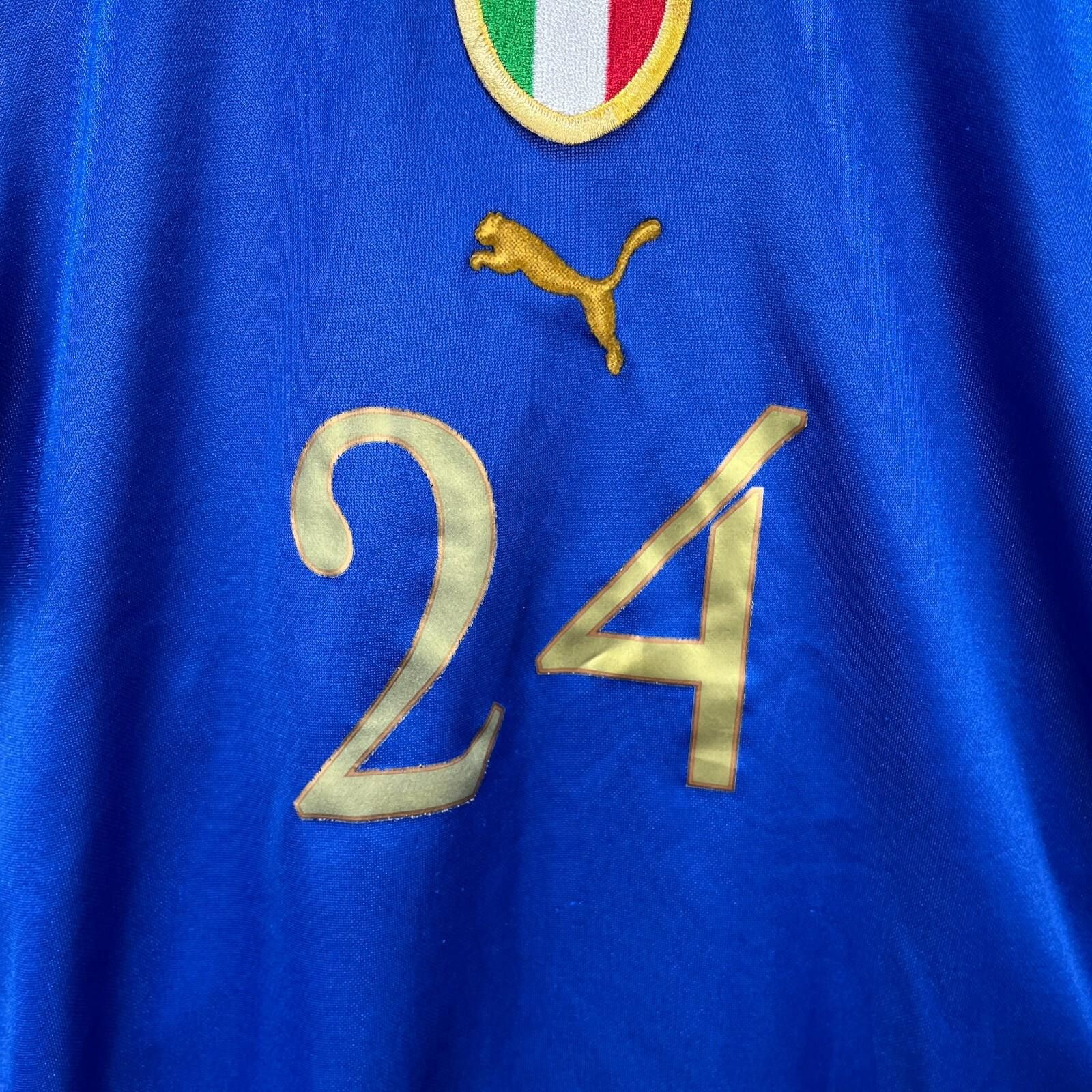 Puma Vintage Y2K Puma Italy Jersey Number 24 Small Football Size ONE SIZE - 7 Thumbnail