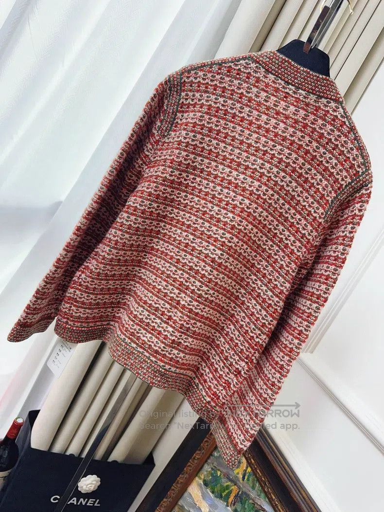 Loro Piana Loro Piana Red Mixed Color Jacquard Knit Cashmere Cardigan Size XS / US 0-2 / IT 36-38 - 2 Thumbnail