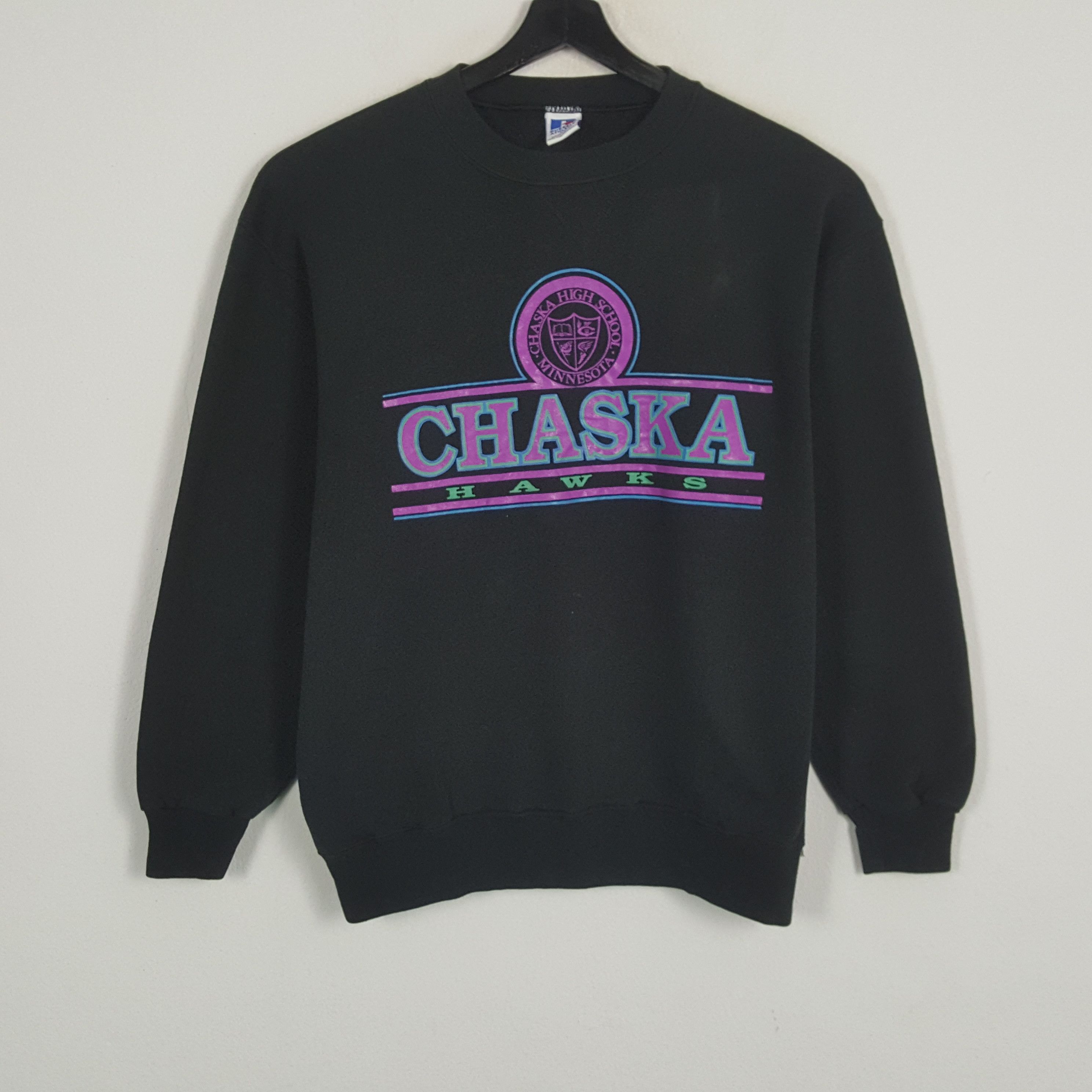 Russell Athletic × Vintage CHASKA HAWKS High School Minnesota Vintage Sweatshirt Size US L / EU 52-54 / 3 - 1 Thumbnail