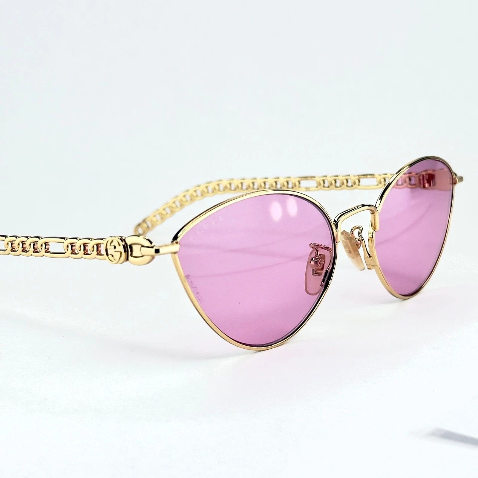 Gucci GUCCI GG0977S CHAIN 0977 Gold Pink Crystal Heart 004 Size ONE SIZE - 11 Thumbnail