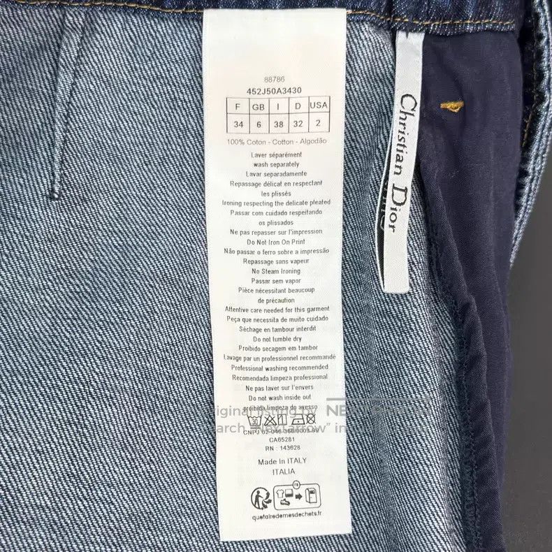 Dior Dior Blue washed gradient full-print jeans skirt Size 42" / US 20 - 6 Thumbnail