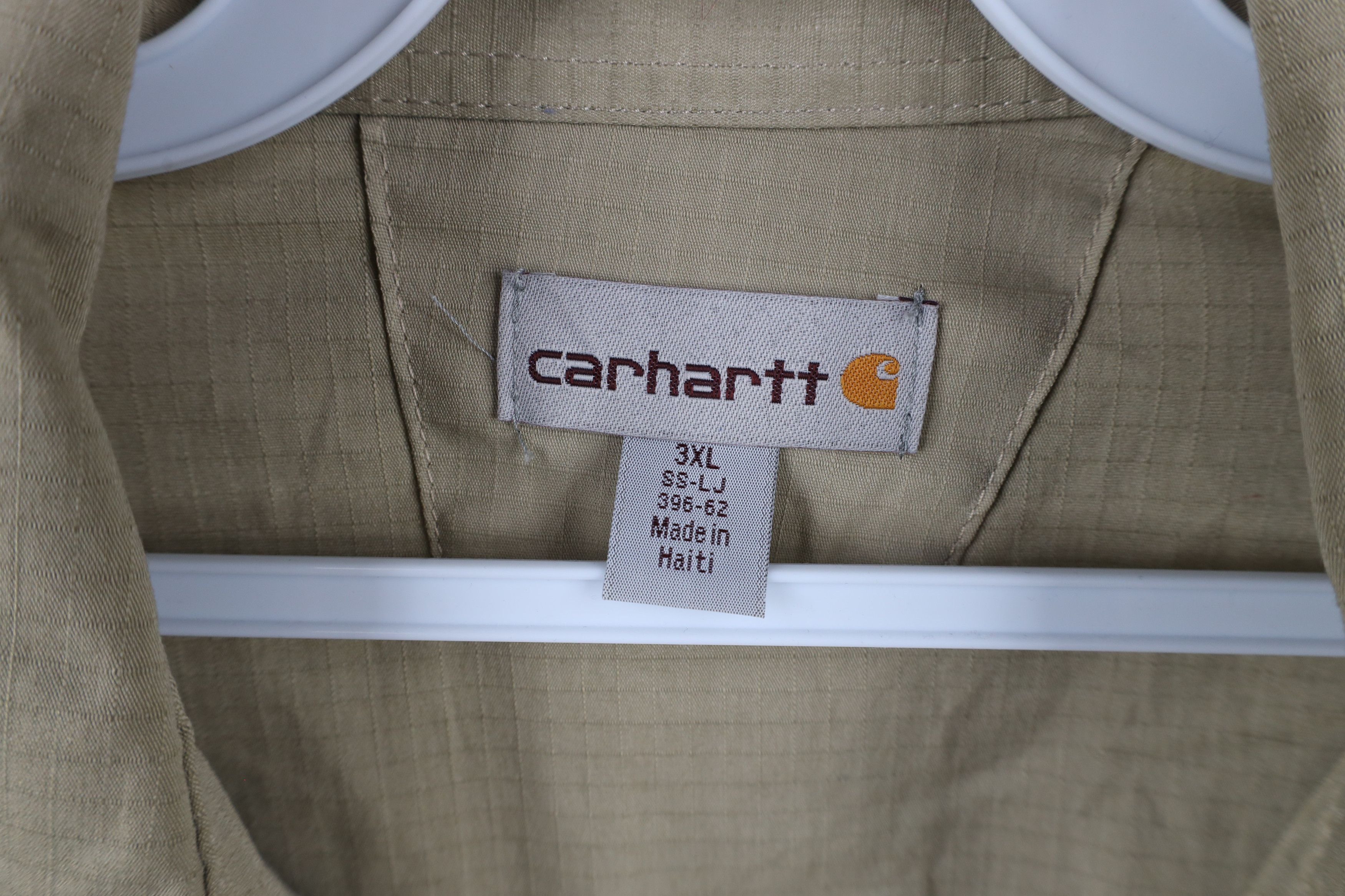 Carhartt × Vintage Vintage Carhartt Ripstop Short Sleeve Collared Button Shirt Size US XXL / EU 58 / 5 - 12 Thumbnail