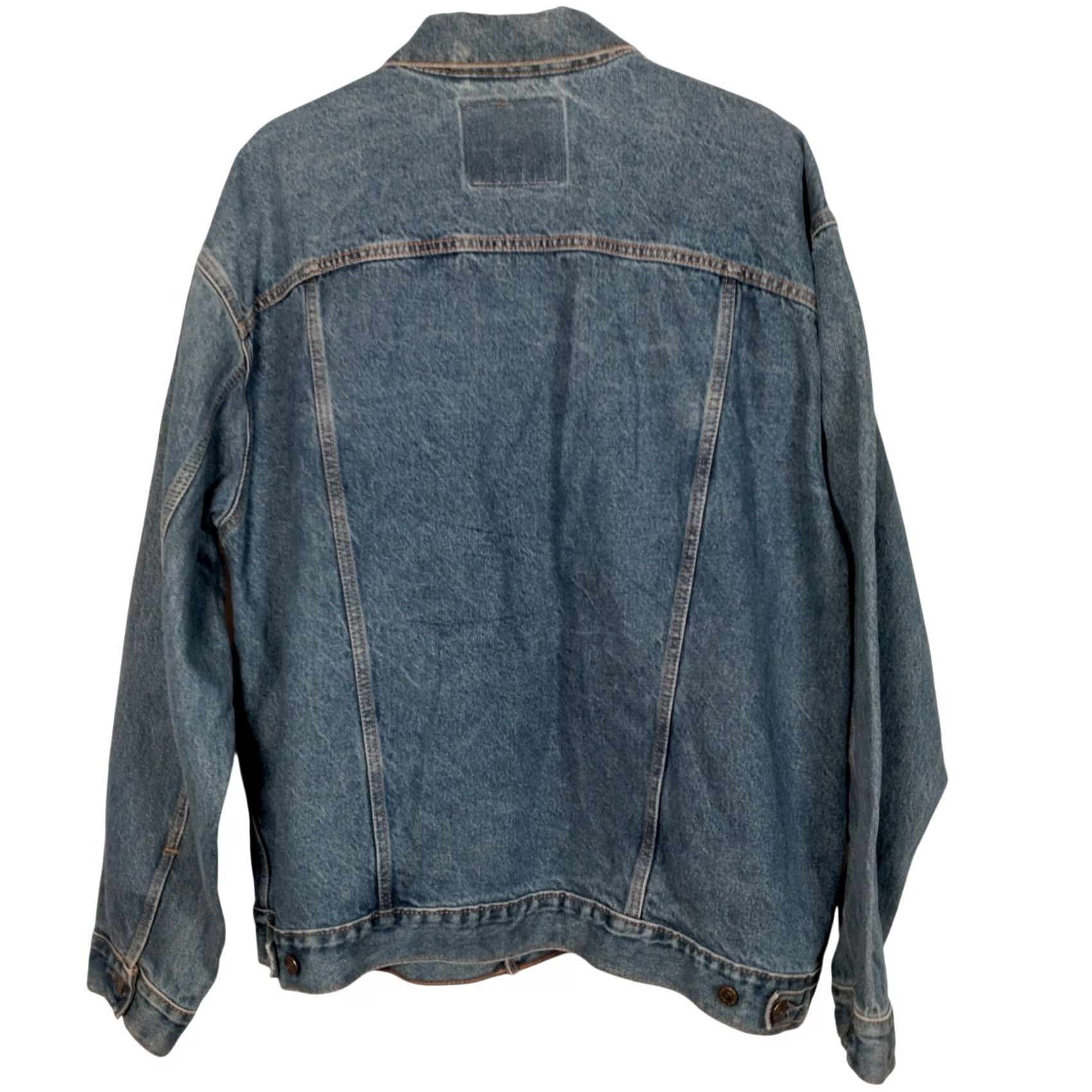 Levi's VINTAGE Levi's Jean Jacket Men XL Denim Trucker Button Up blue Pocketed Regular fit Size US 36 / EU 52 - 2 Thumbnail