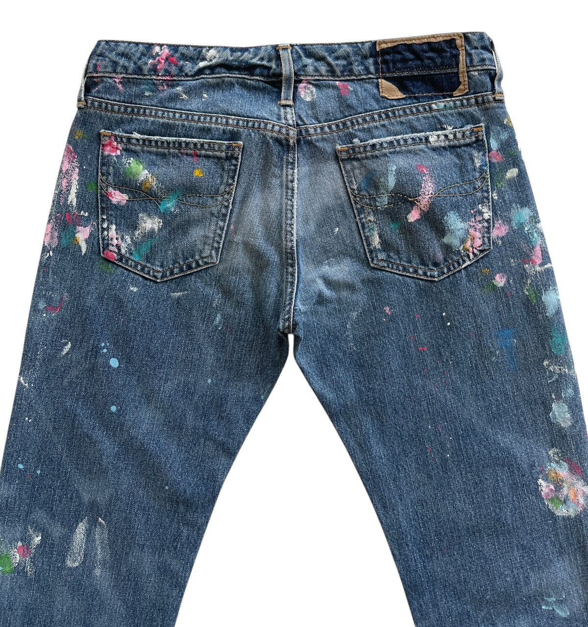 Polo Ralph Lauren Polo RL Paint Splatter Distressed Astor Slim Boyfriend Denim Size 28" / US 6 / IT 42 - 7 Thumbnail