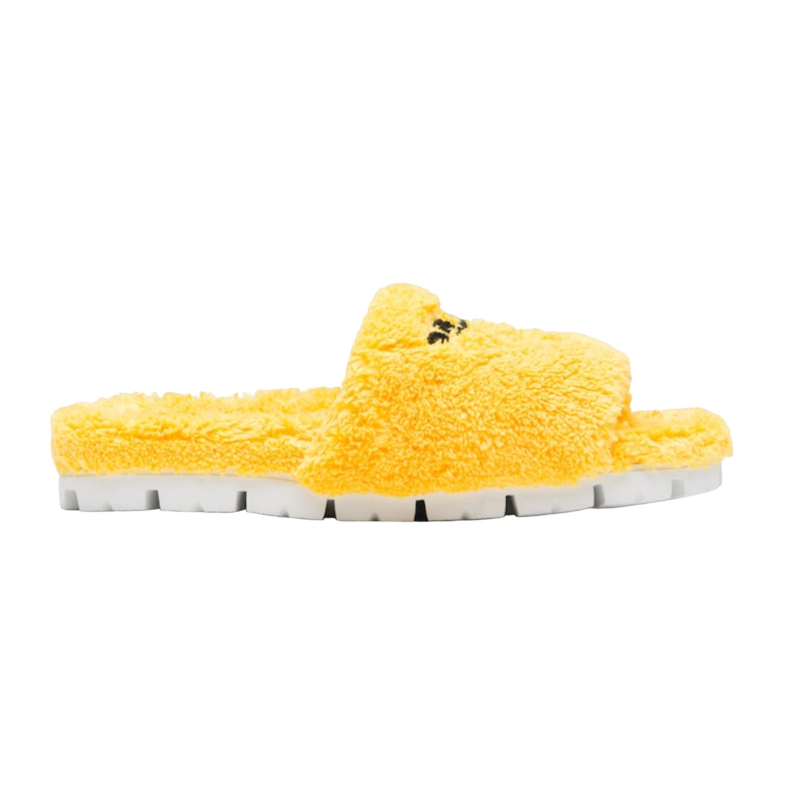Prada Prada Yellow Terry Cloth Black Logo Slide Sandal Rubber Sole Size US 8 / IT 38 - 3 Thumbnail