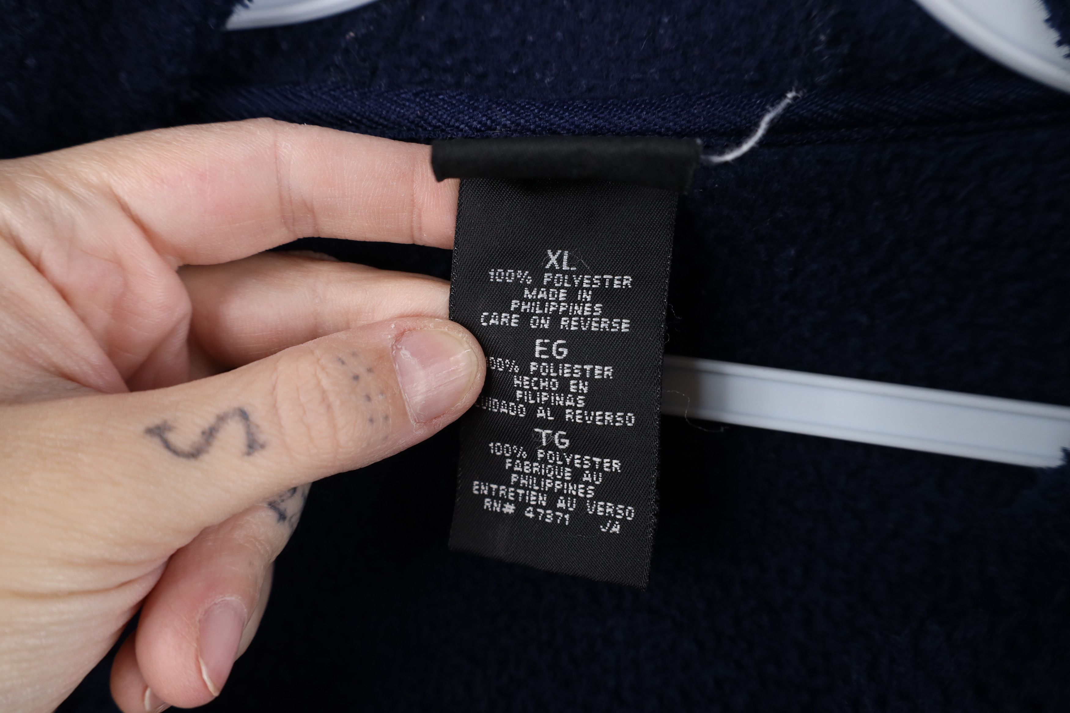 Starter Vintage 90s Starter of Michigan Full Zip Fleece Hoodie Blue Size US XL / EU 56 / 4 - 12 Thumbnail