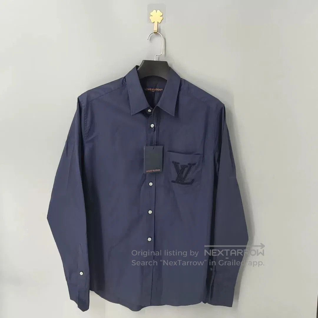 Louis Vuitton Louis Vuitton SS24 Logo Embroidered Long-Sleeve Shirt. Size US L / EU 52-54 / 3 - 1 Thumbnail