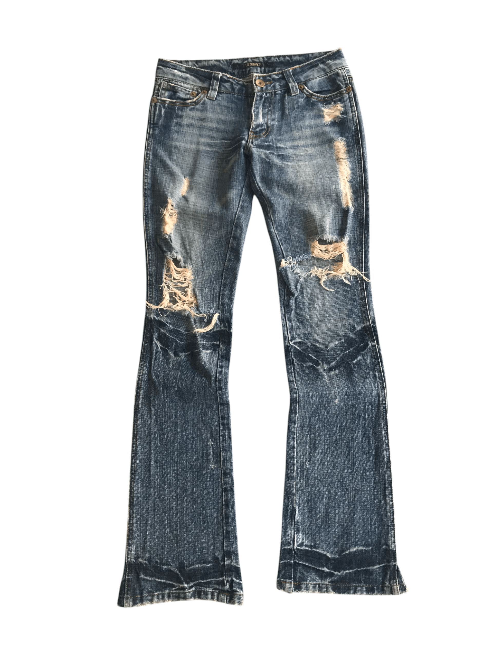 If Six Was Nine × Le Grande Bleu (L.G.B.) × Lip Service Lip Service Distressed Flared Denim Size US 30 / EU 46 - 1 Thumbnail