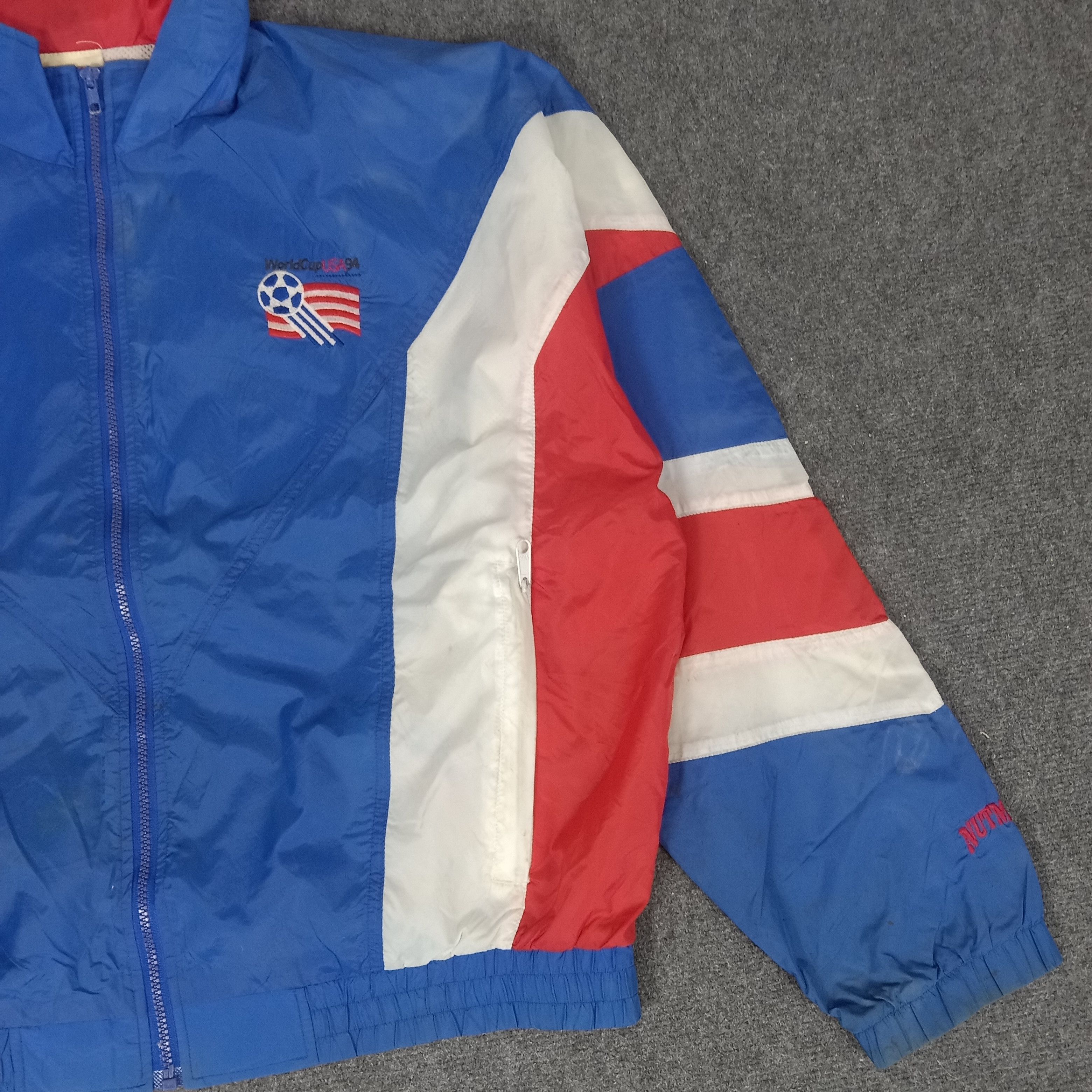 Nutmeg × Vintage Vintage 90's World Cup USA 94 Sporr Style Windbreaker Jacket Size US XXL / EU 58 / 5 - 2 Thumbnail