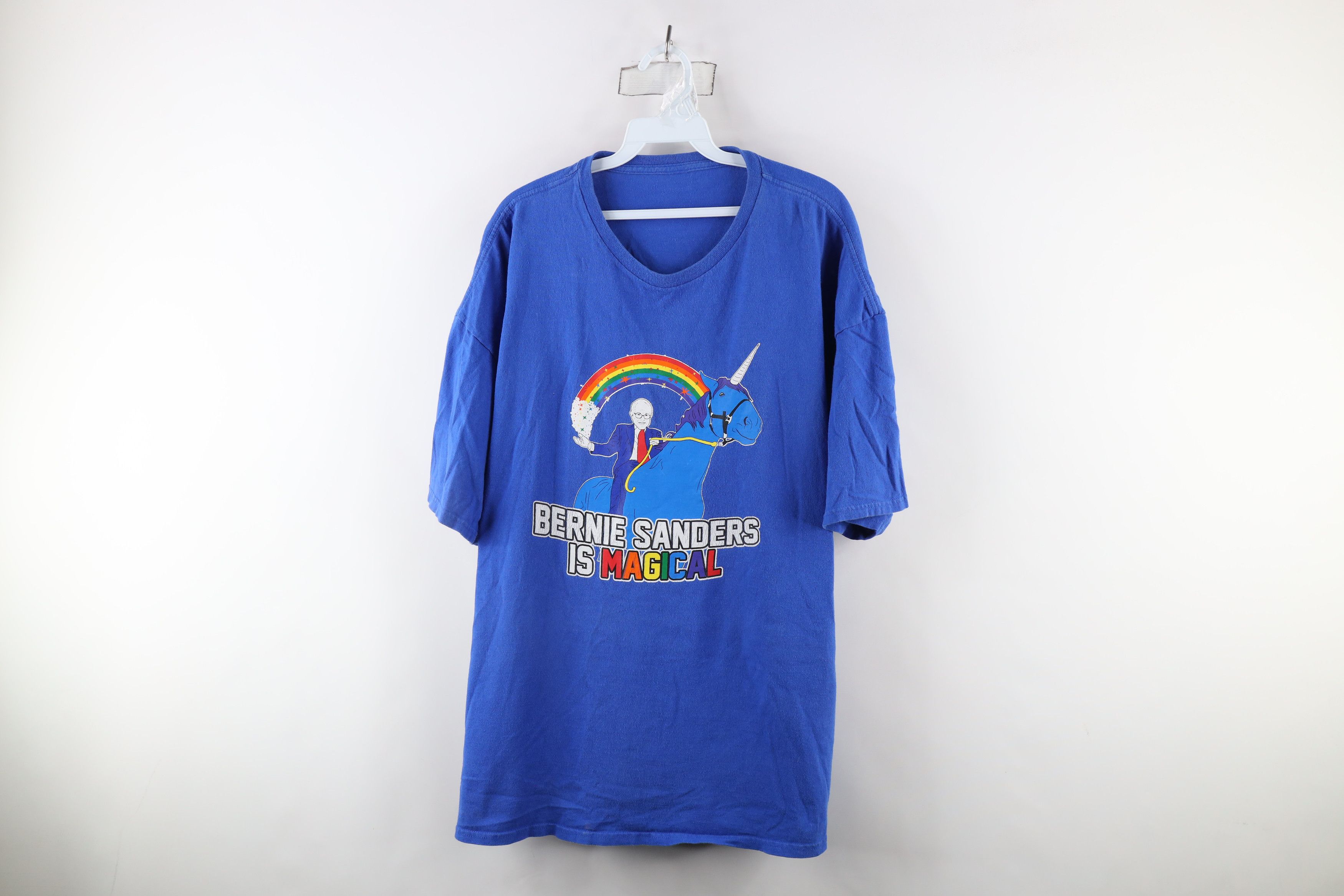 Vintage Y2K Bernie Sanders Rainbow Unicorn Short Sleeve T-Shirt Size US XXL / EU 58 / 5 - 1 Thumbnail