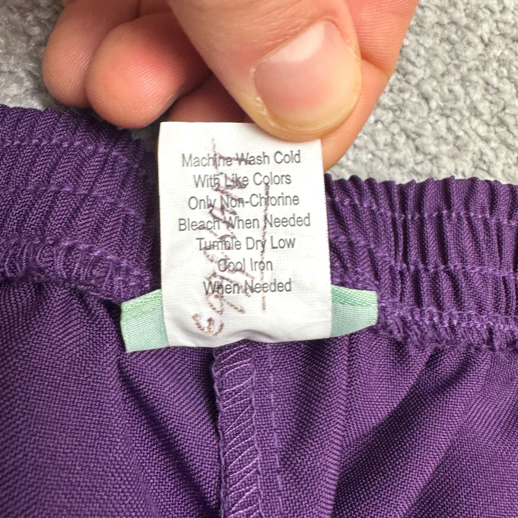 Vintage Sara Morgan Purple Pants Womens 16P Petite Straight Leg Dress Pants Elastic Waist Classic Slacks Modern & Preppy Womens Size 38" / US 16 / IT 52 - 7 Thumbnail