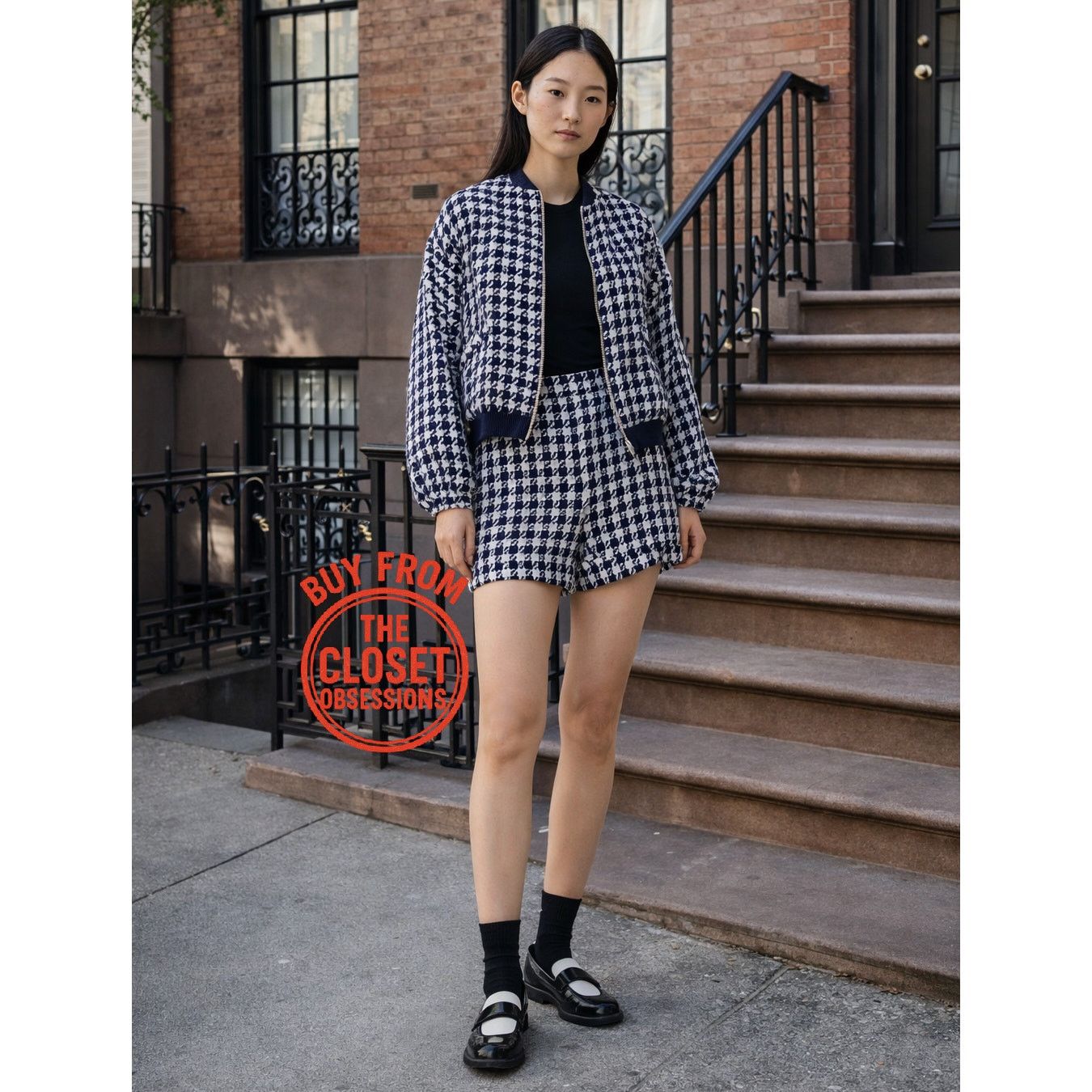 Zara ZARA Houndstooth Co-Ord Set Jacket (M) + Shorts (M) NWT Size 28" / US 6 / IT 42 - 6 Thumbnail