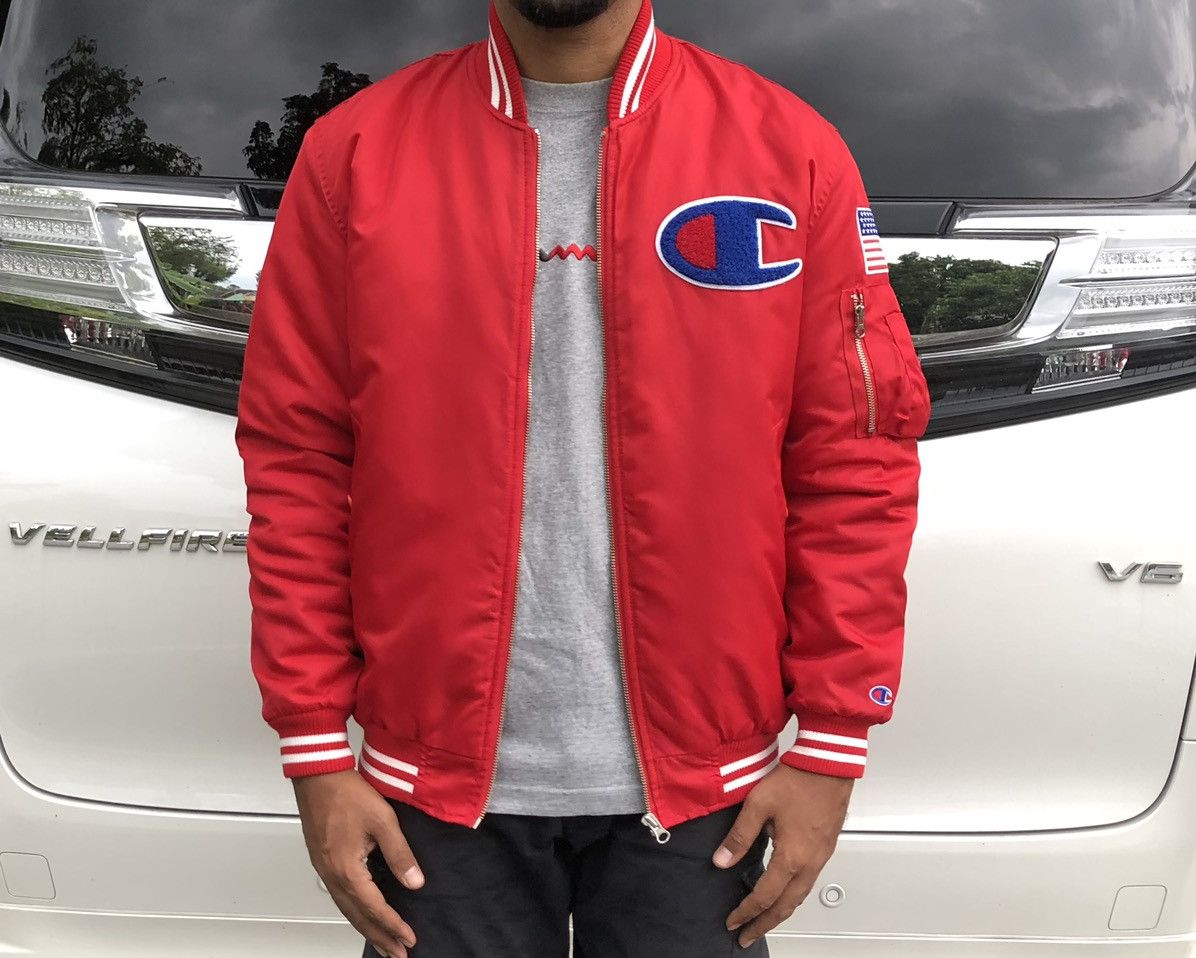 Champion Champion USA 🇺🇸 Lined Quilted Bomber Jacket Size US L / EU 52-54 / 3 - 4 Thumbnail