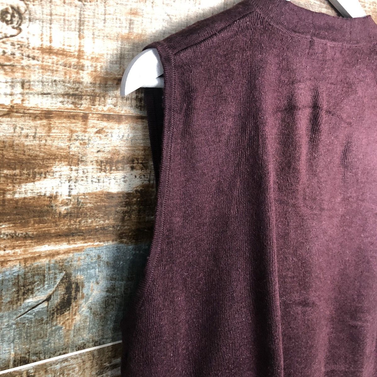 Homespun Knitwear × Japanese Brand Blue Motion Maroon vintage Vest Knitwear #A1310 Size M / US 6-8 / IT 42-44 - 15 Thumbnail