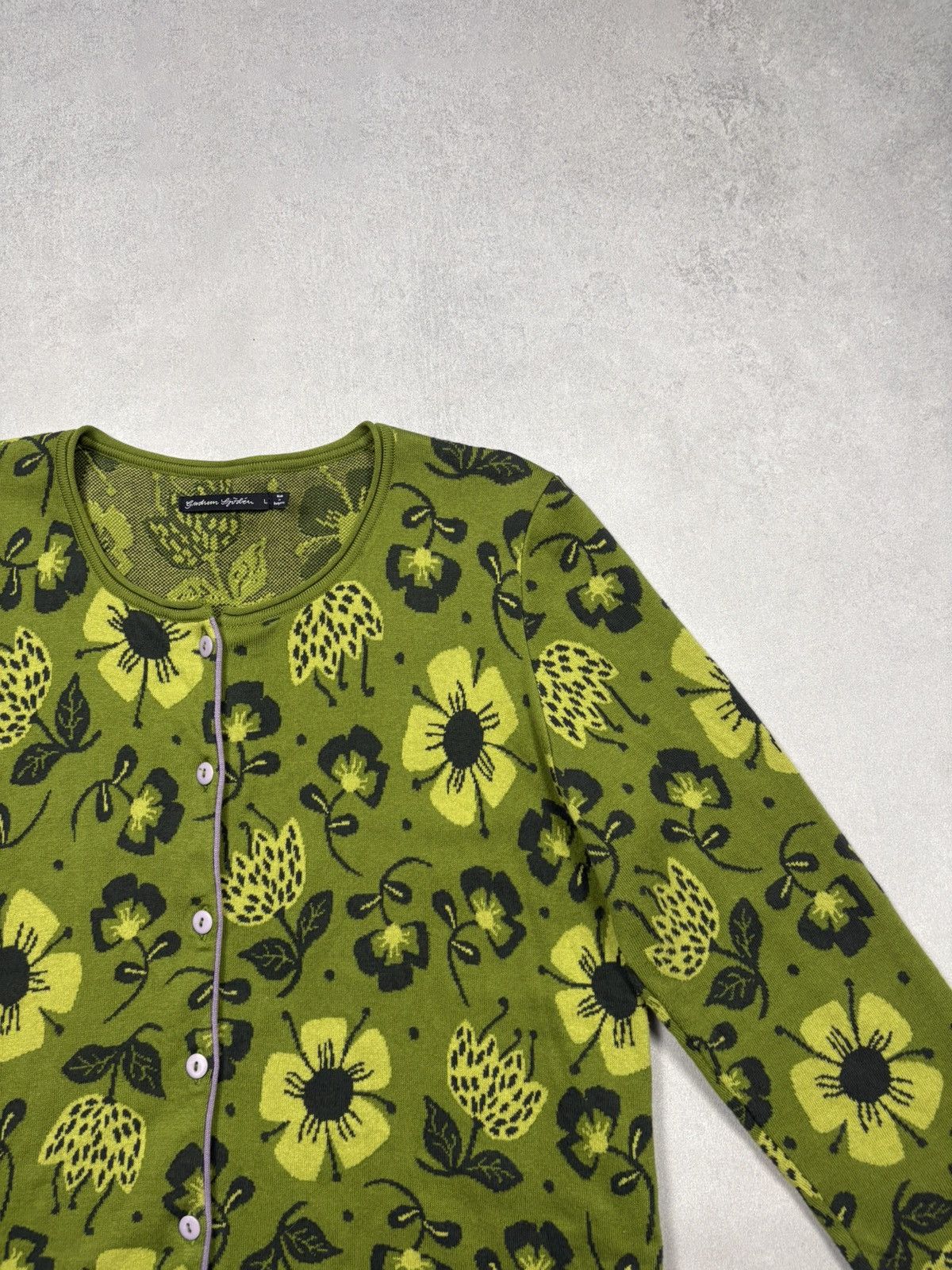 Other Gudrun Sjödén Floral Cardigan Green Organic Cotton Size L Size US L / EU 52-54 / 3 - 2 Thumbnail